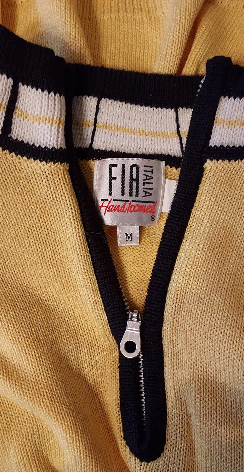 *  VINTAGE FIA ITALIA HAND LOOMED FULL FASHIONED SWEATER WITH ZIPPER