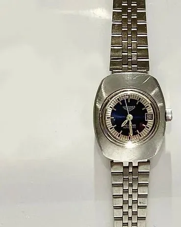 1970s LONGINES RECORD AUTOMATIC STEEL UFO wristwatch