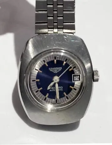 1970s LONGINES RECORD AUTOMATIC STEEL UFO wristwatch