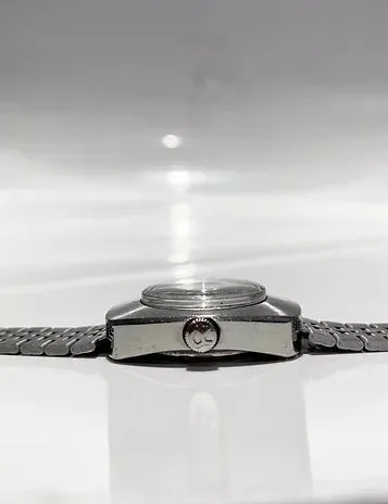 1970s LONGINES RECORD AUTOMATIC STEEL UFO wristwatch