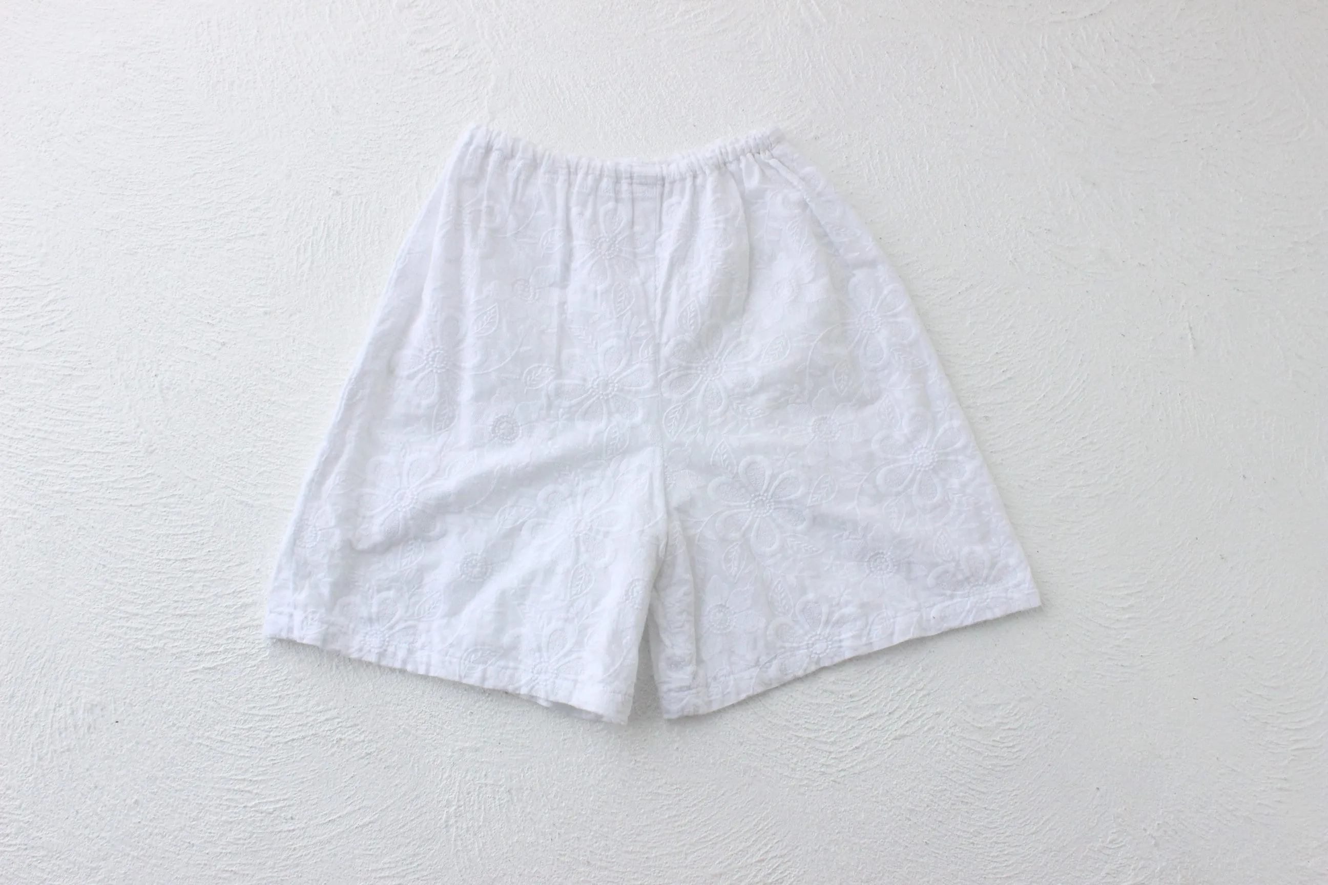 80s Handmade Flower Textured Shorts