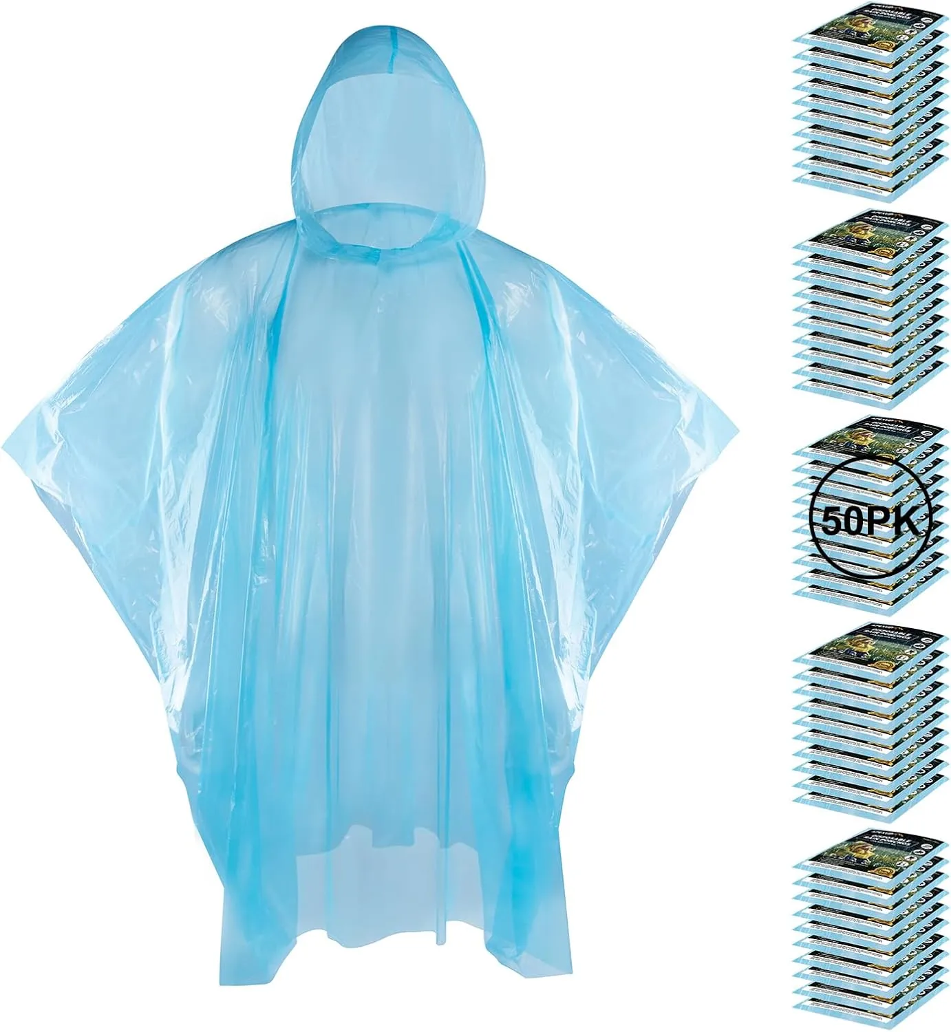 APEXUP Disposable Rain Ponchos for Adults, Emergency Rain Poncho for Camping Hiking Travelling