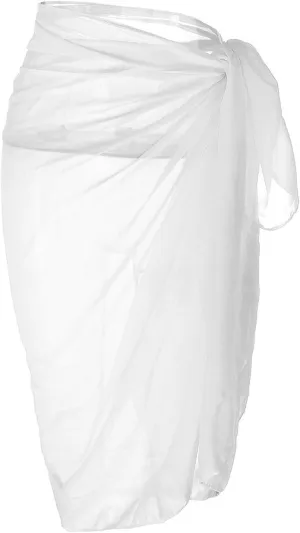 Ayliss Womens Swimwear Chiffon Cover up Solid Color Printed Beach Sarong Swimsuit Wrap Skirt Bathing Bikini Resort Wear