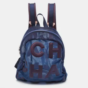 Blue/Pink Mesh Logo Backpack
