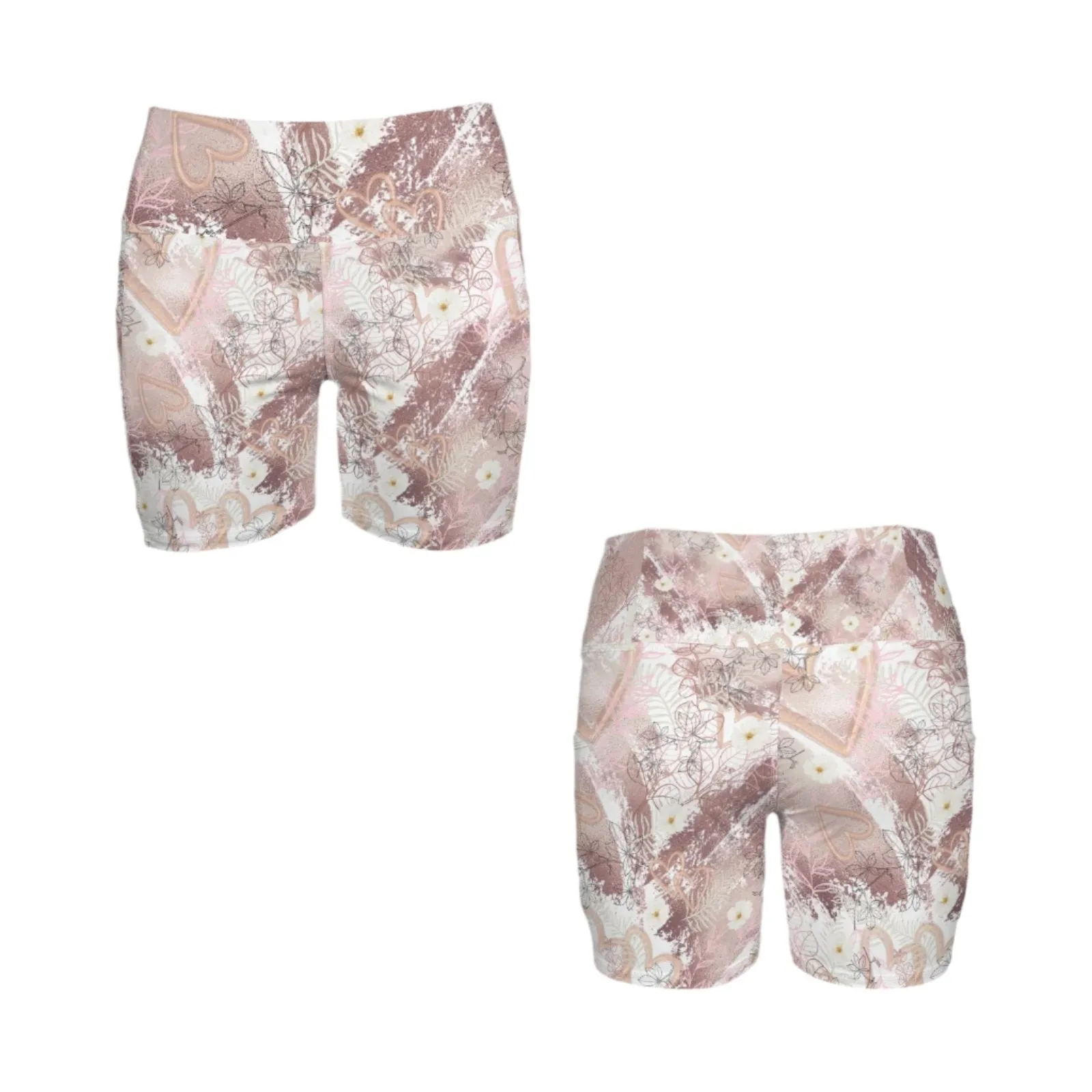 Bronze Love Yoga Shorts with Pockets up to 5 XL (FWS)