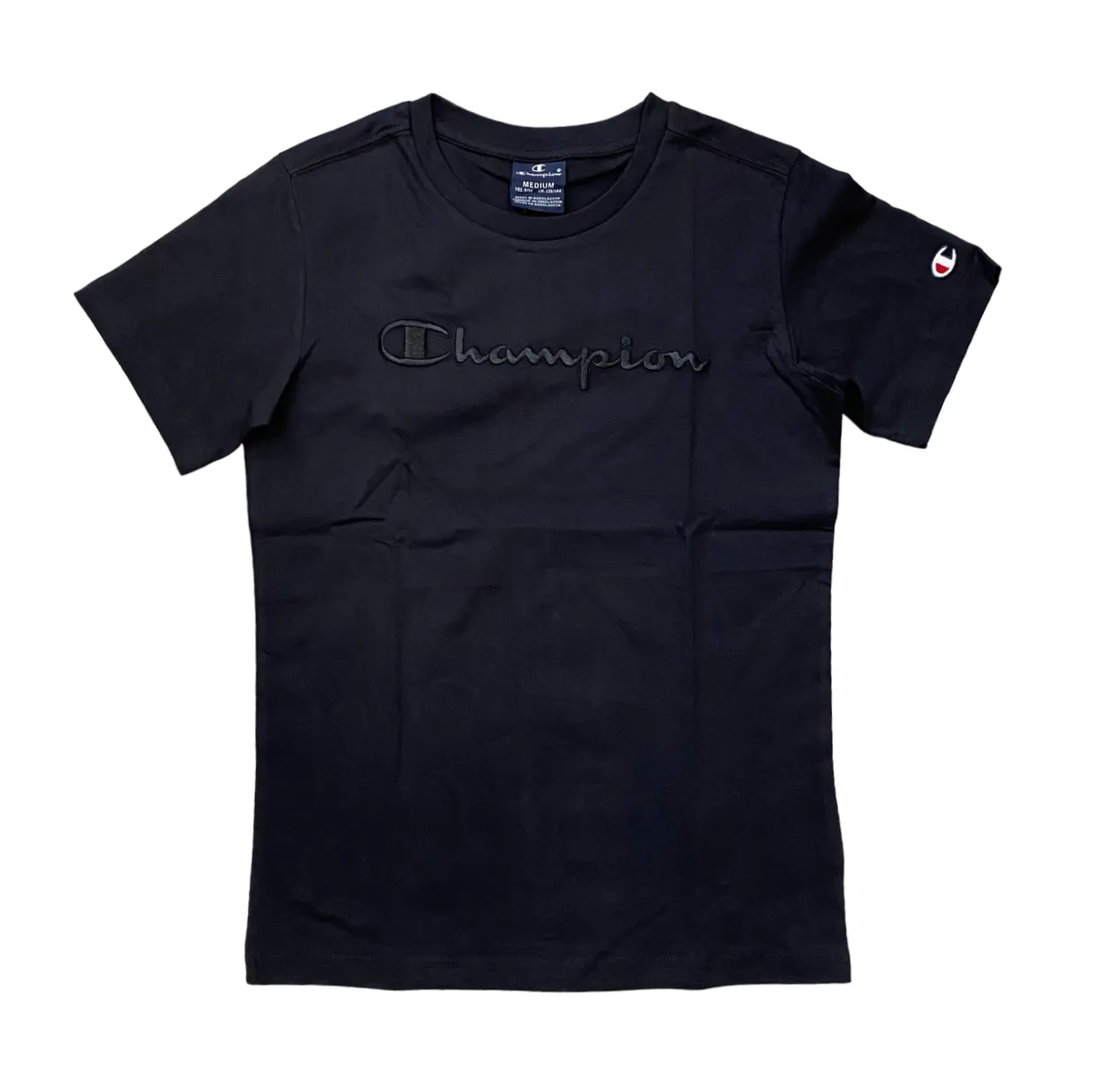 Champion maglietta manica corta in cotone da ragazzo 306777 KK001 nero