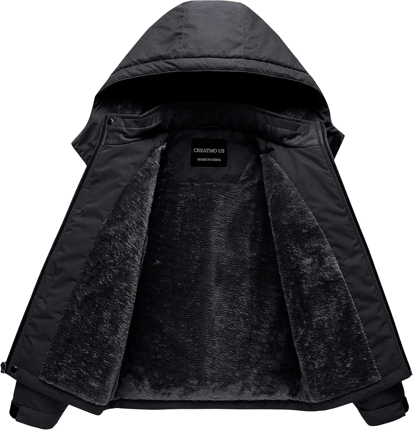 CREATMO US Boy's Waterproof Ski Jacket Warm Winter Snow Coat Windproof Snowboarding Rain Jacket