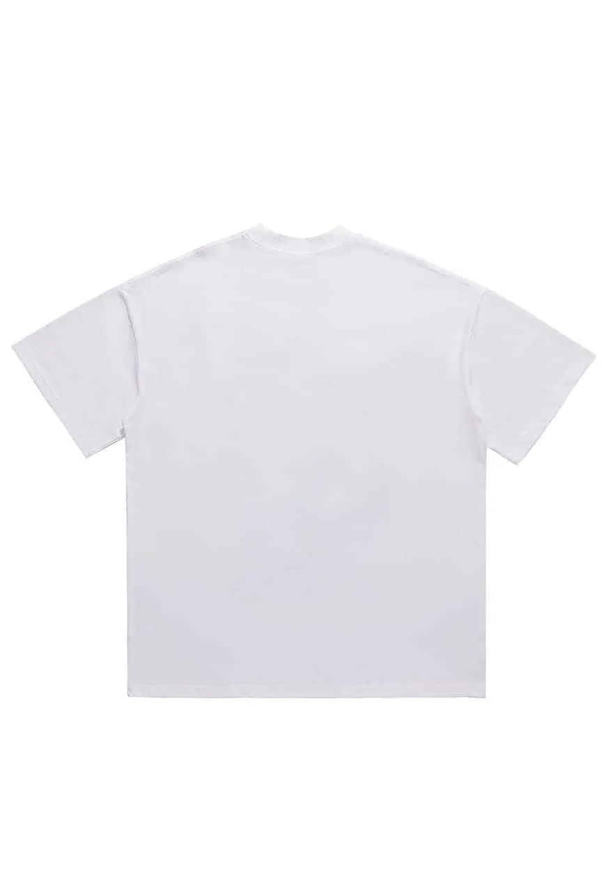 Creepy print t-shirt Gothic tee utility grunge top in white