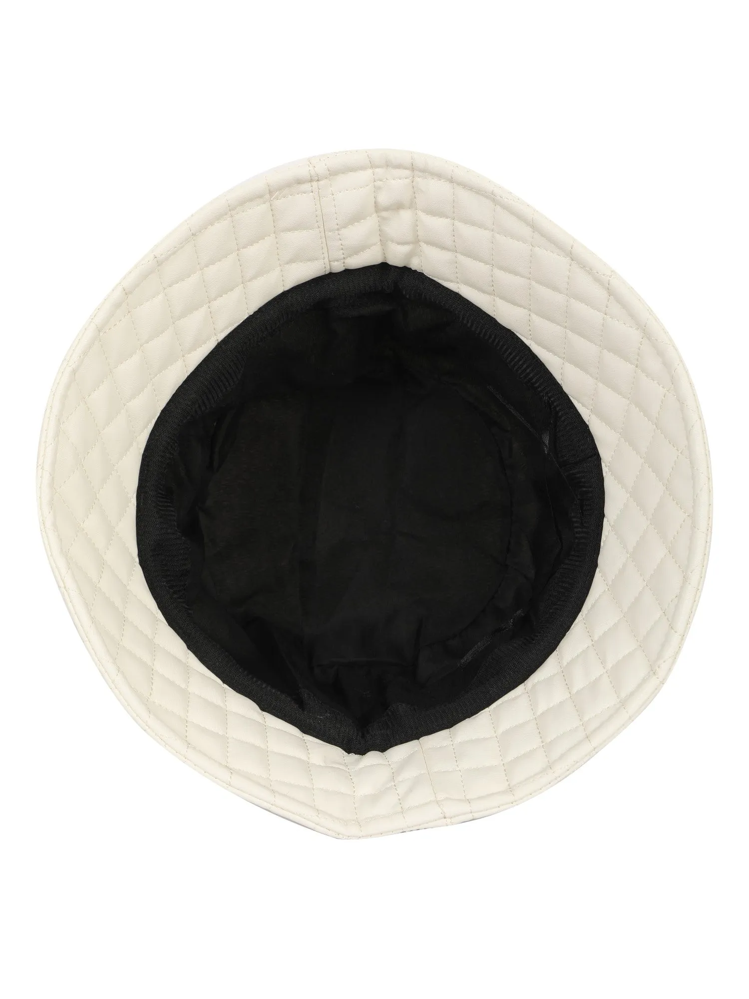 FabSeasons Solid White PU Bucket Hats/Caps for Unisex Casual Fashion, Foldable Fisherman Hat