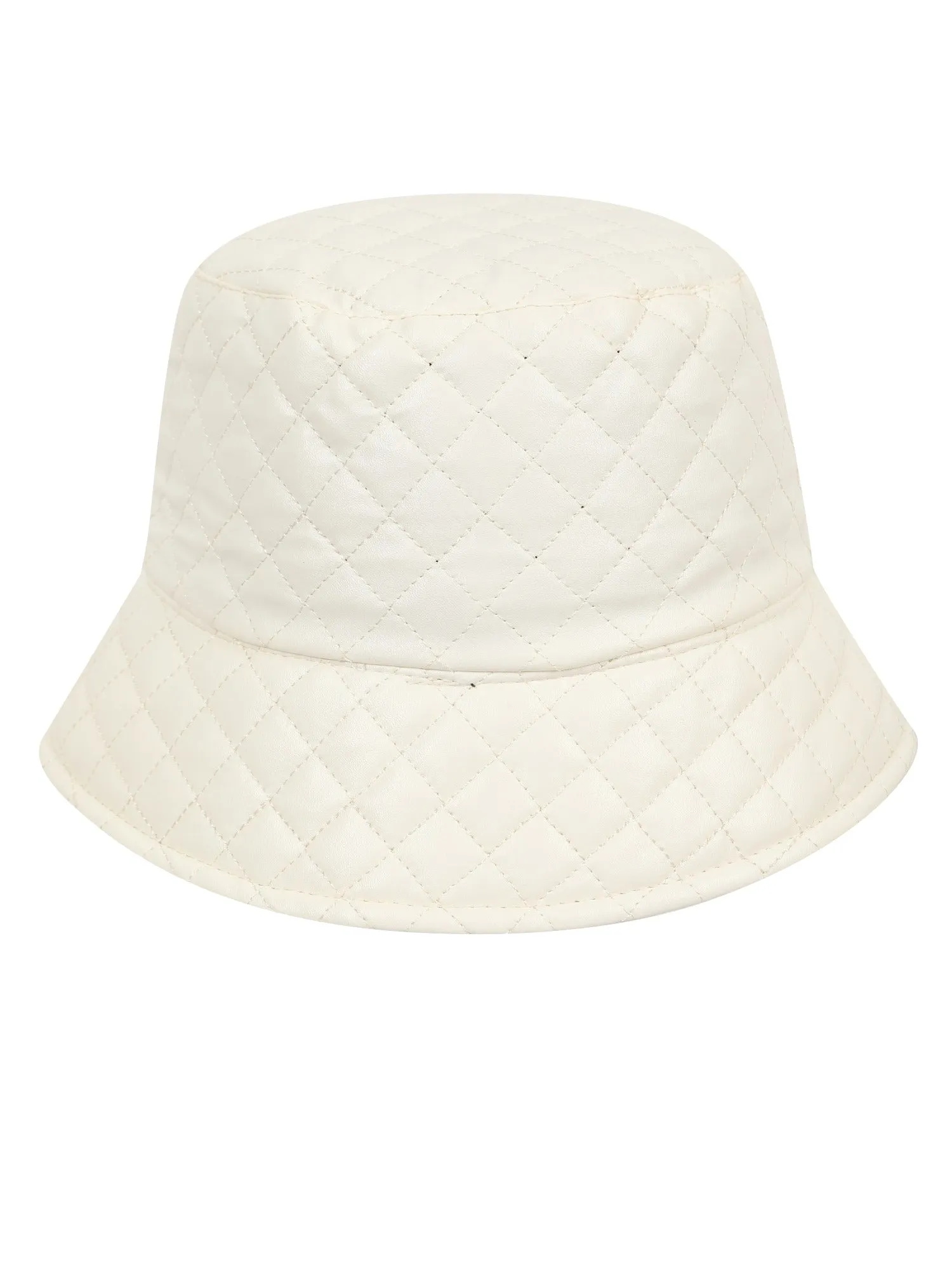 FabSeasons Solid White PU Bucket Hats/Caps for Unisex Casual Fashion, Foldable Fisherman Hat