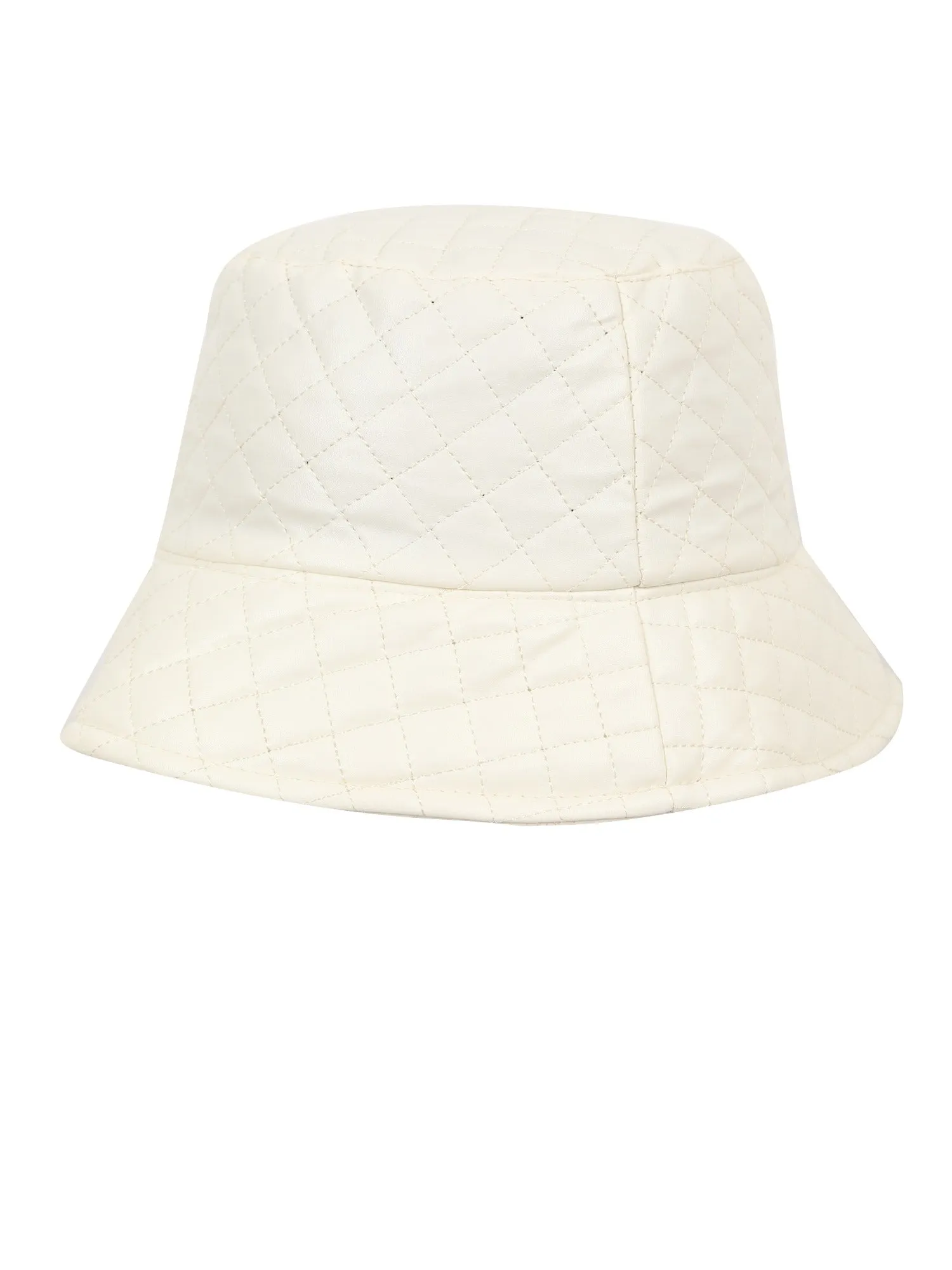 FabSeasons Solid White PU Bucket Hats/Caps for Unisex Casual Fashion, Foldable Fisherman Hat