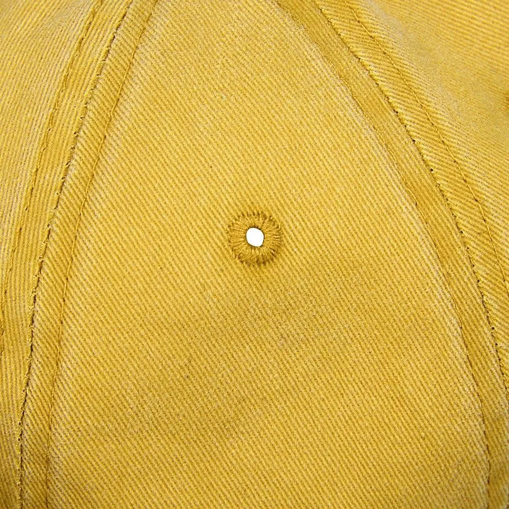 Fabseasons Yellow Washed Cotton Denim Unisex Baseball Summer Cap