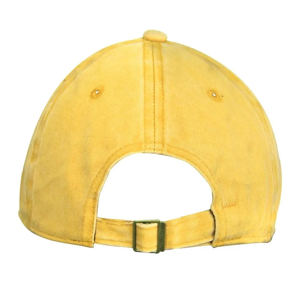 Fabseasons Yellow Washed Cotton Denim Unisex Baseball Summer Cap