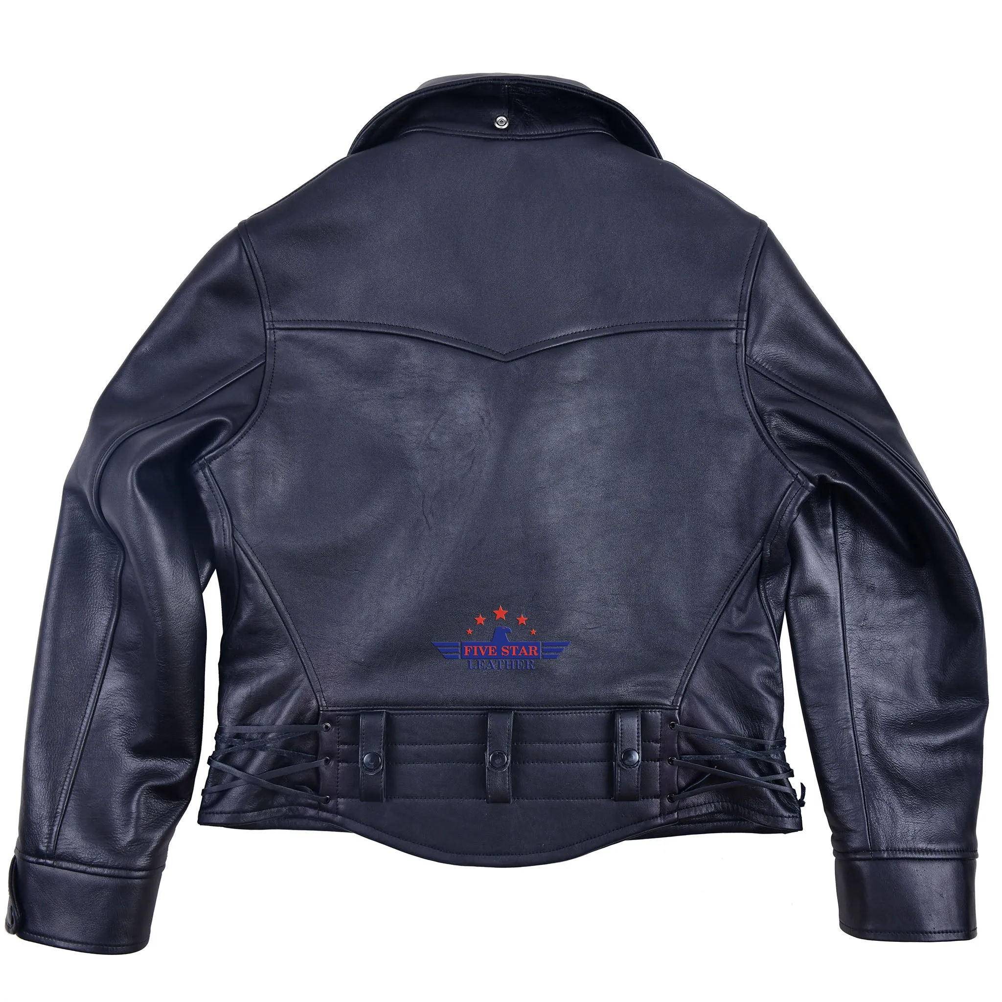 FiveStar Leather Repro 1940s Police Officers Horsehide Black Leather Jacket