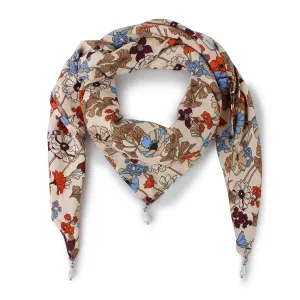 Floral Scarf for Women, Square Scarf , Multi Color Scarf