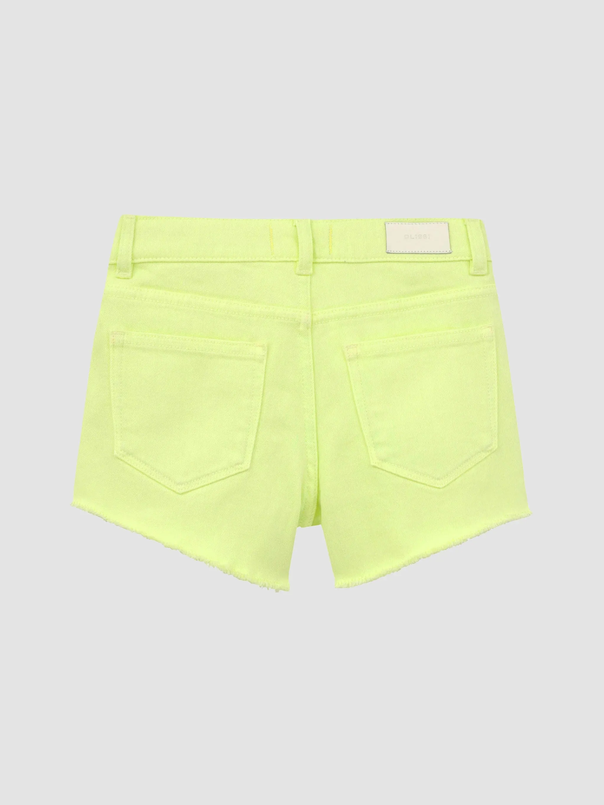 Girls Yellow Lucy Frayed Denim Shorts
