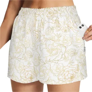 Golden Roses White Art Zip Pocket Shorts up to 5 XL (FWS)