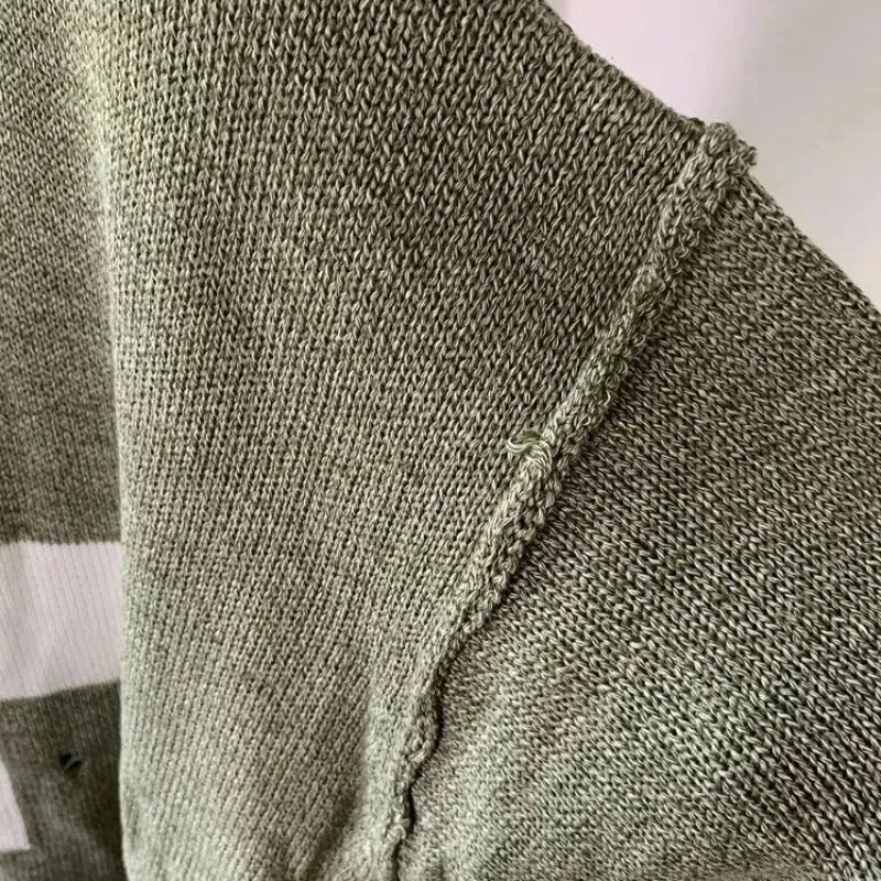 Green Cross Long Sleeve Oversize Knitted Sweater