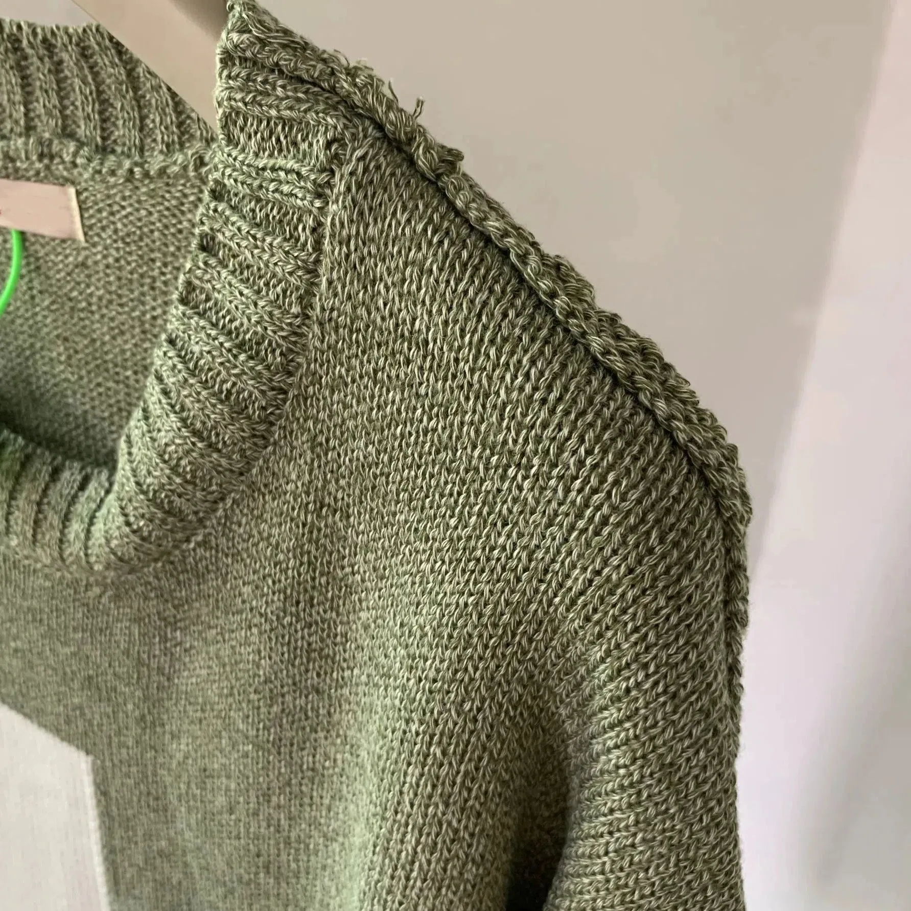 Green Cross Long Sleeve Oversize Knitted Sweater