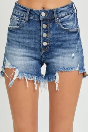 High Rise Dark Wash Shorts