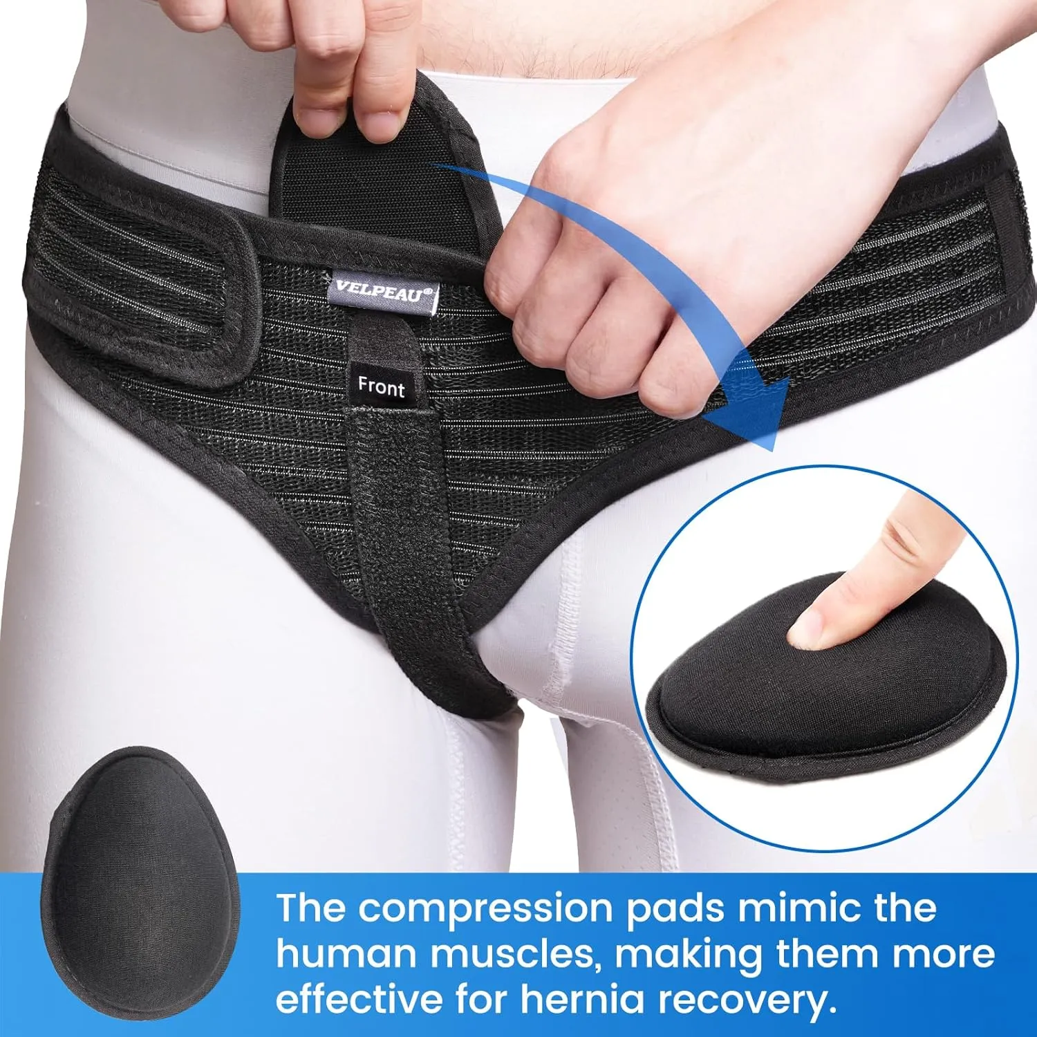 Inguinal Hernia Belt - Single Compression Pad Version