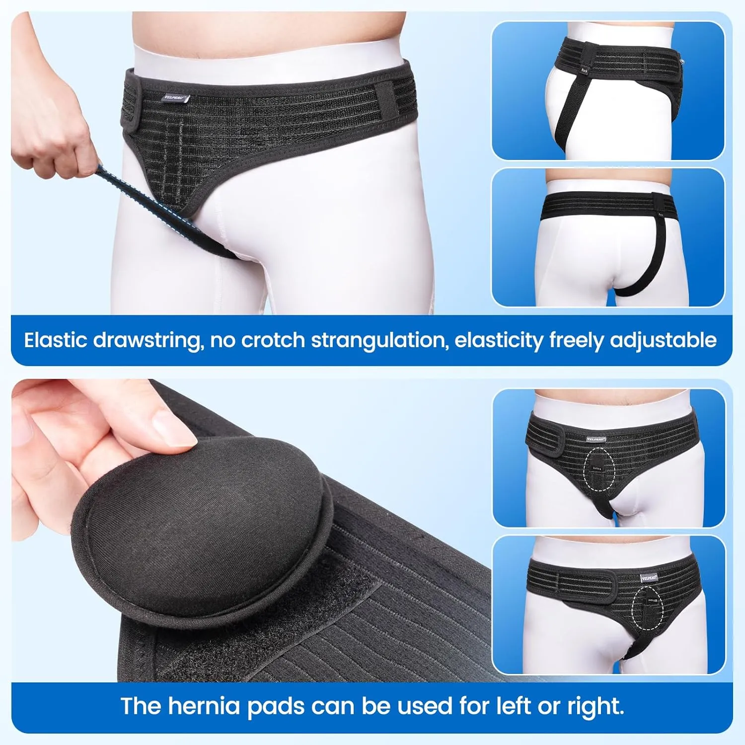 Inguinal Hernia Belt - Single Compression Pad Version