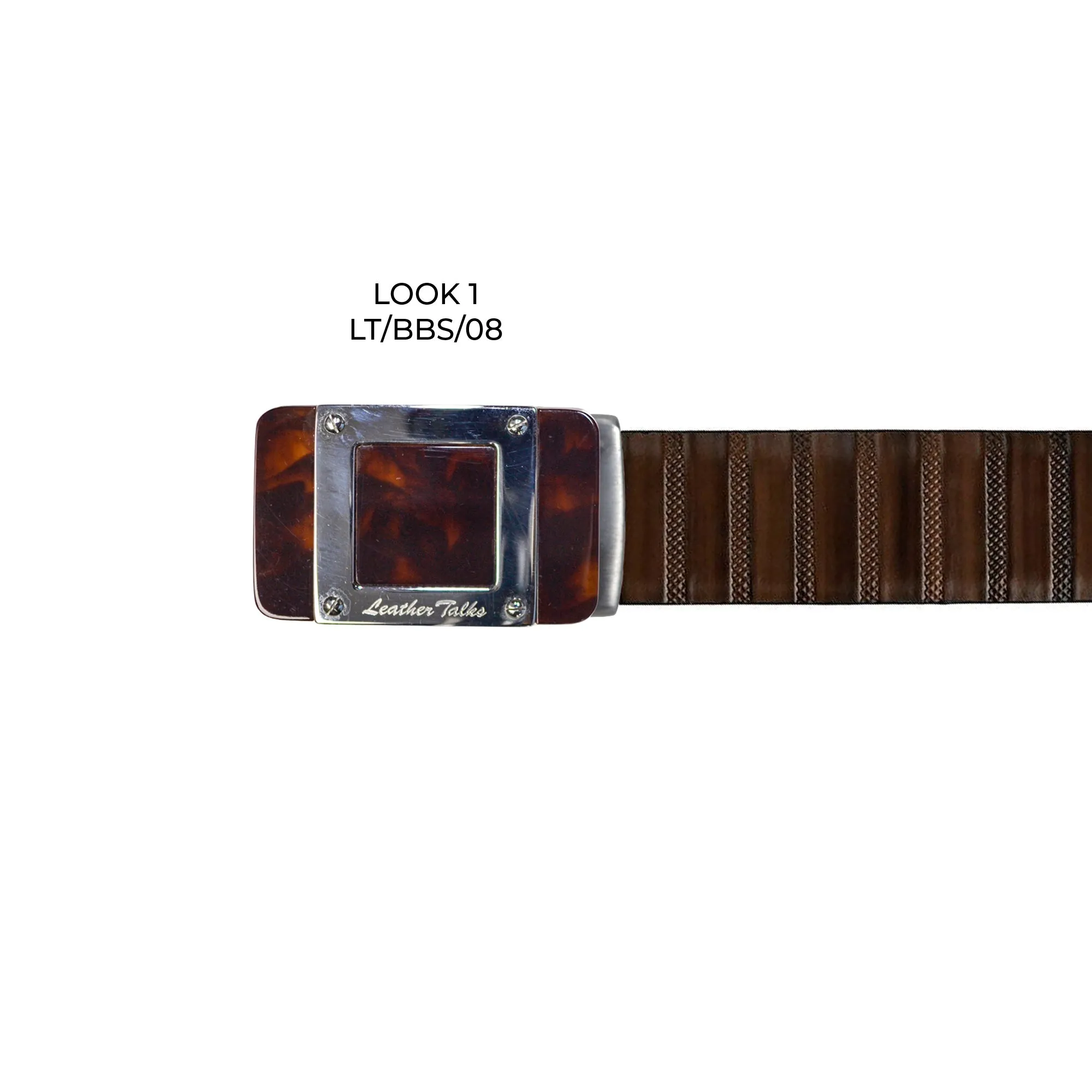 Italian VT Stripe | Original Leather Belt for Men | Color: Brown