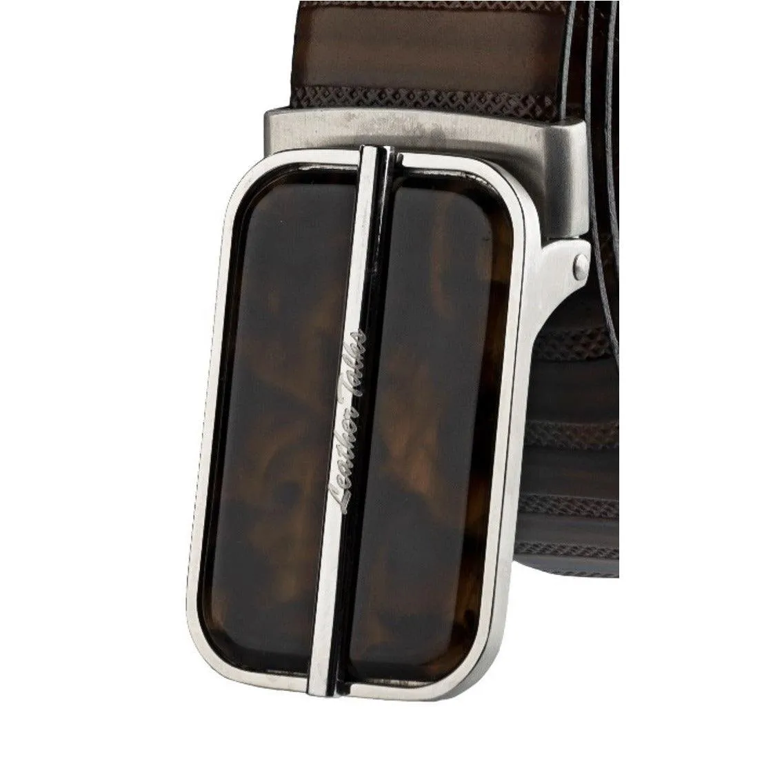 Italian VT Stripe | Original Leather Belt for Men | Color: Brown