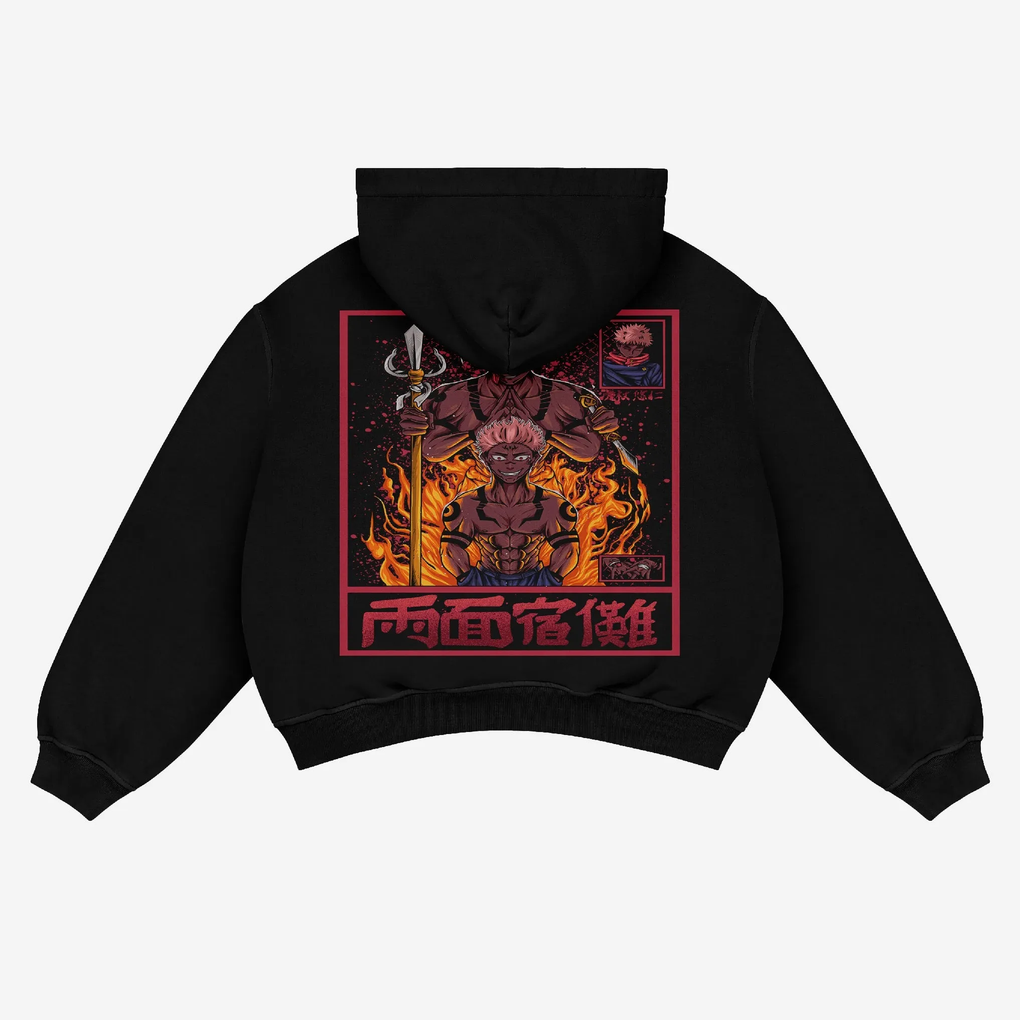 Jujutsu Kaisen Sukuna Fire Anime Hoodie - Embrace the Power of the King of Curses