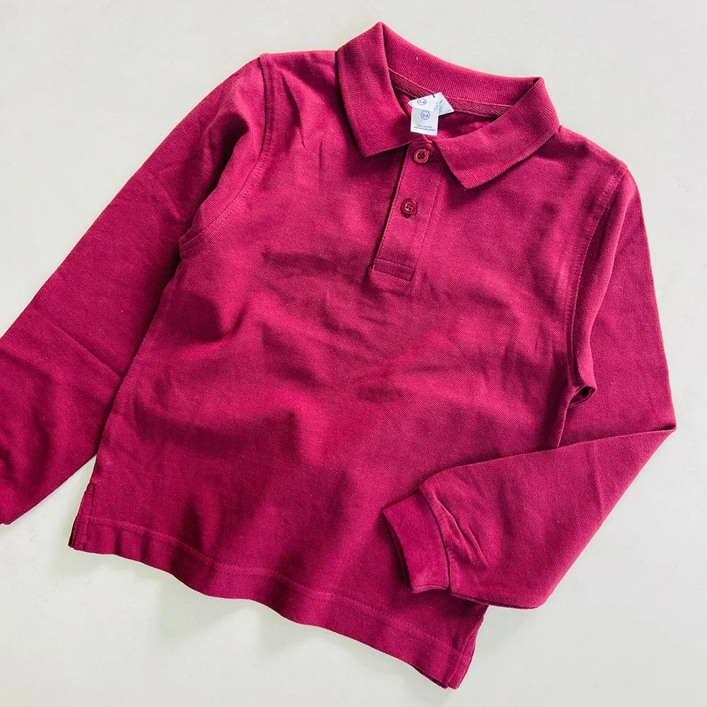 Kids Unisex Full Sleeve Pique Polo T-Shirt