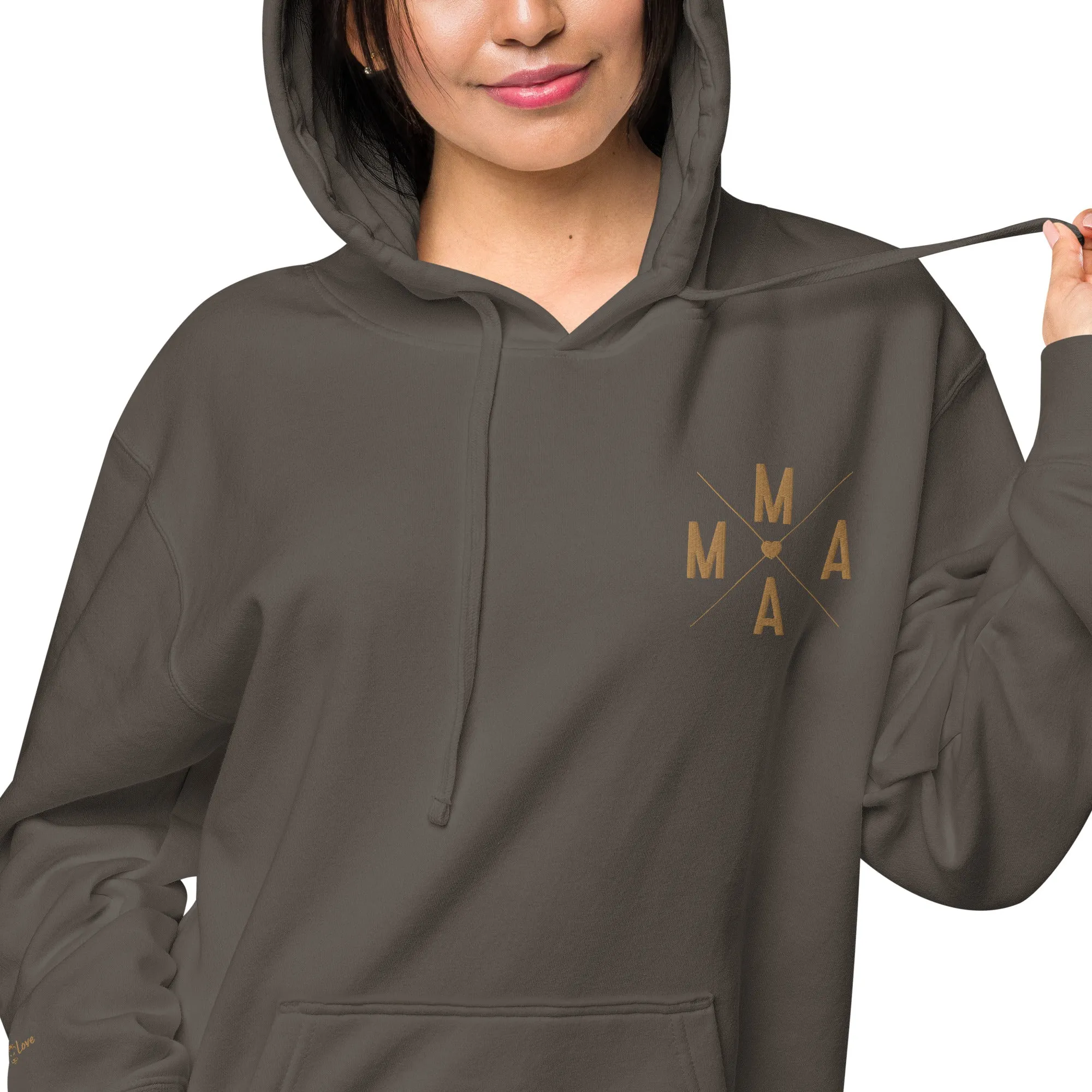 Mama Embroidered Mother’s Gift Unisex Pigment-Dyed Hoodie