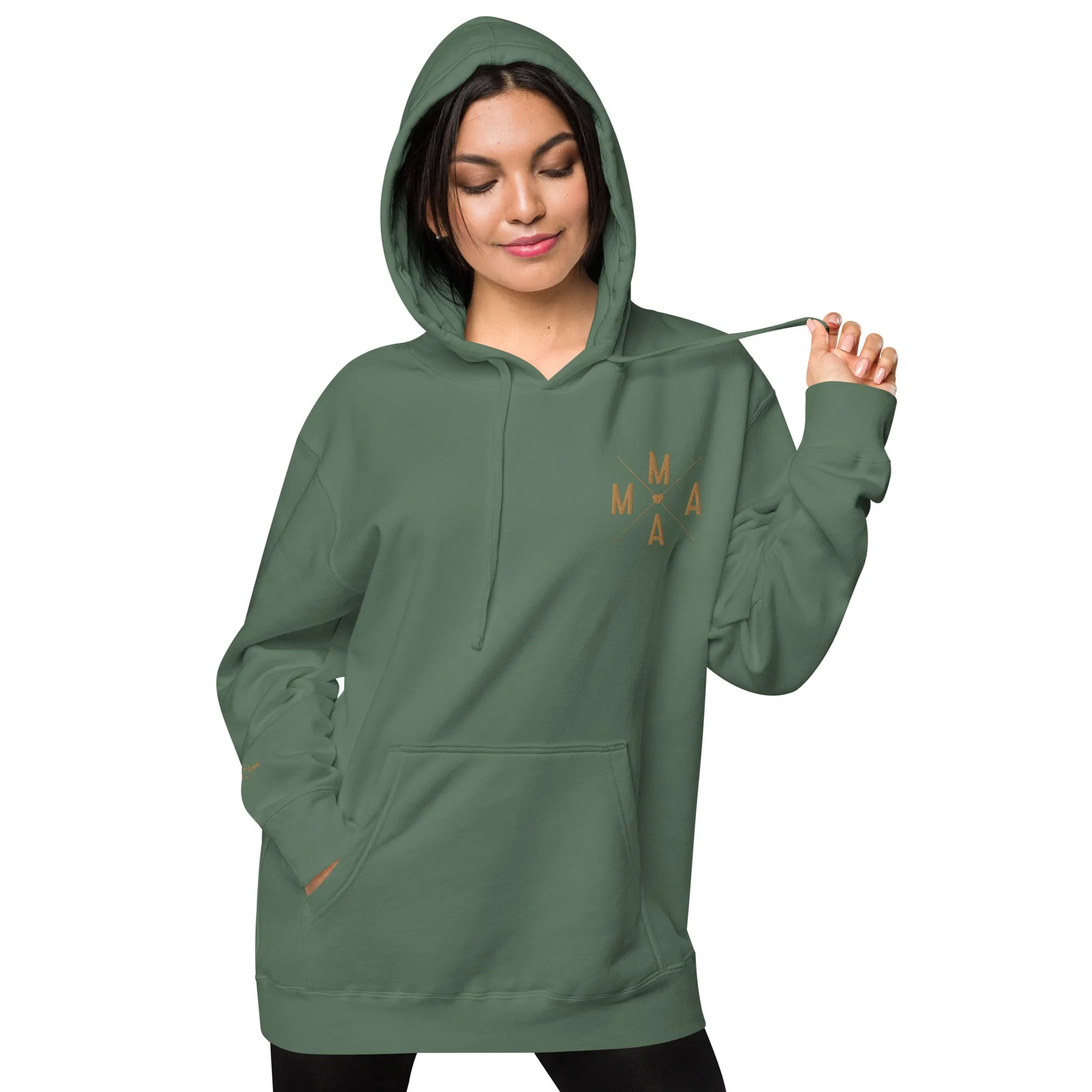 Mama Embroidered Mother’s Gift Unisex Pigment-Dyed Hoodie