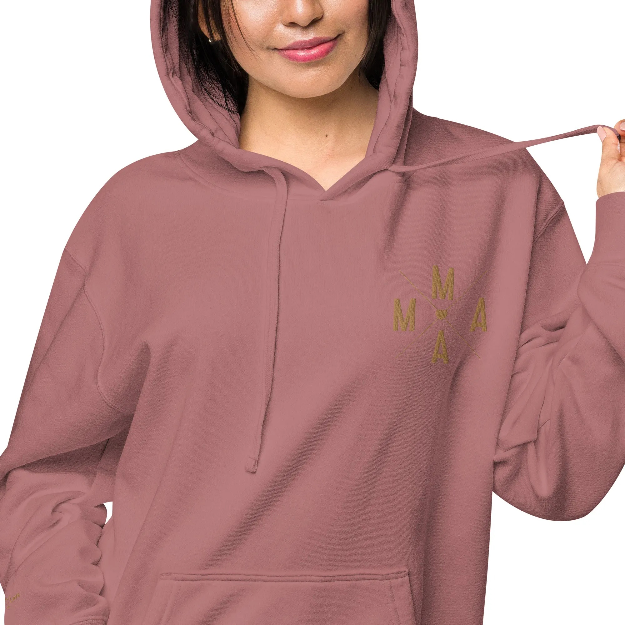 Mama Embroidered Mother’s Gift Unisex Pigment-Dyed Hoodie