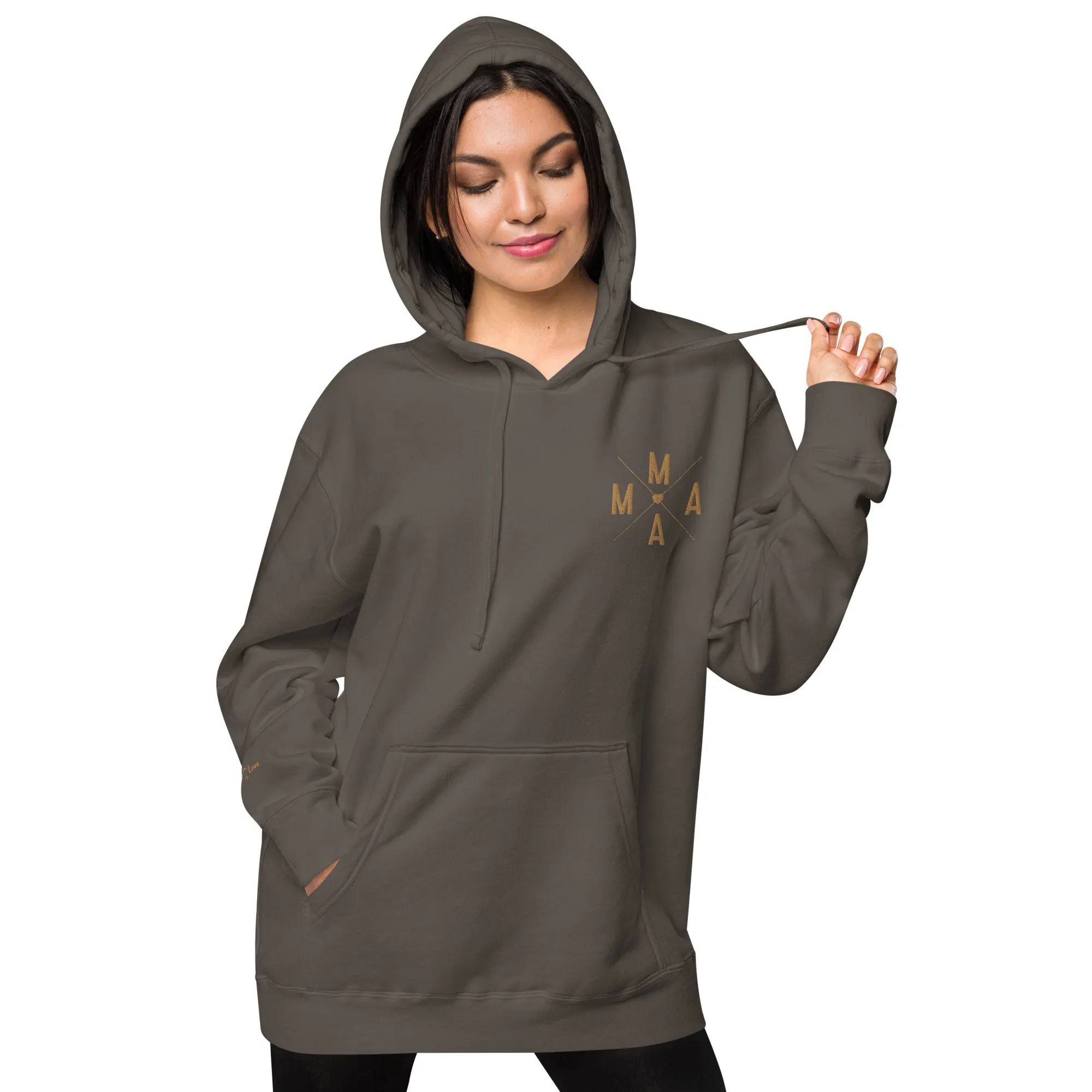 Mama Embroidered Mother’s Gift Unisex Pigment-Dyed Hoodie