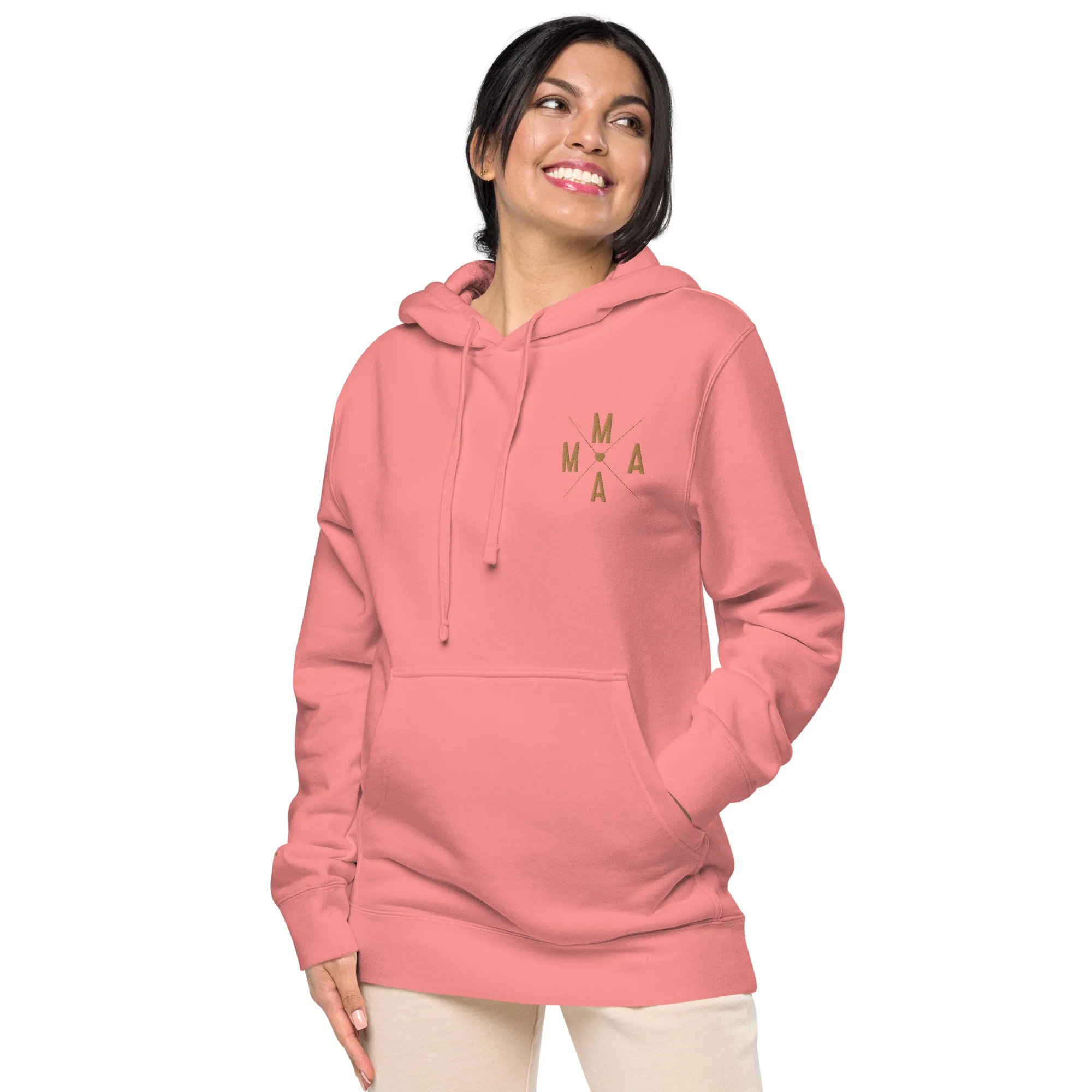 Mama Embroidered Mother’s Gift Unisex Pigment-Dyed Hoodie