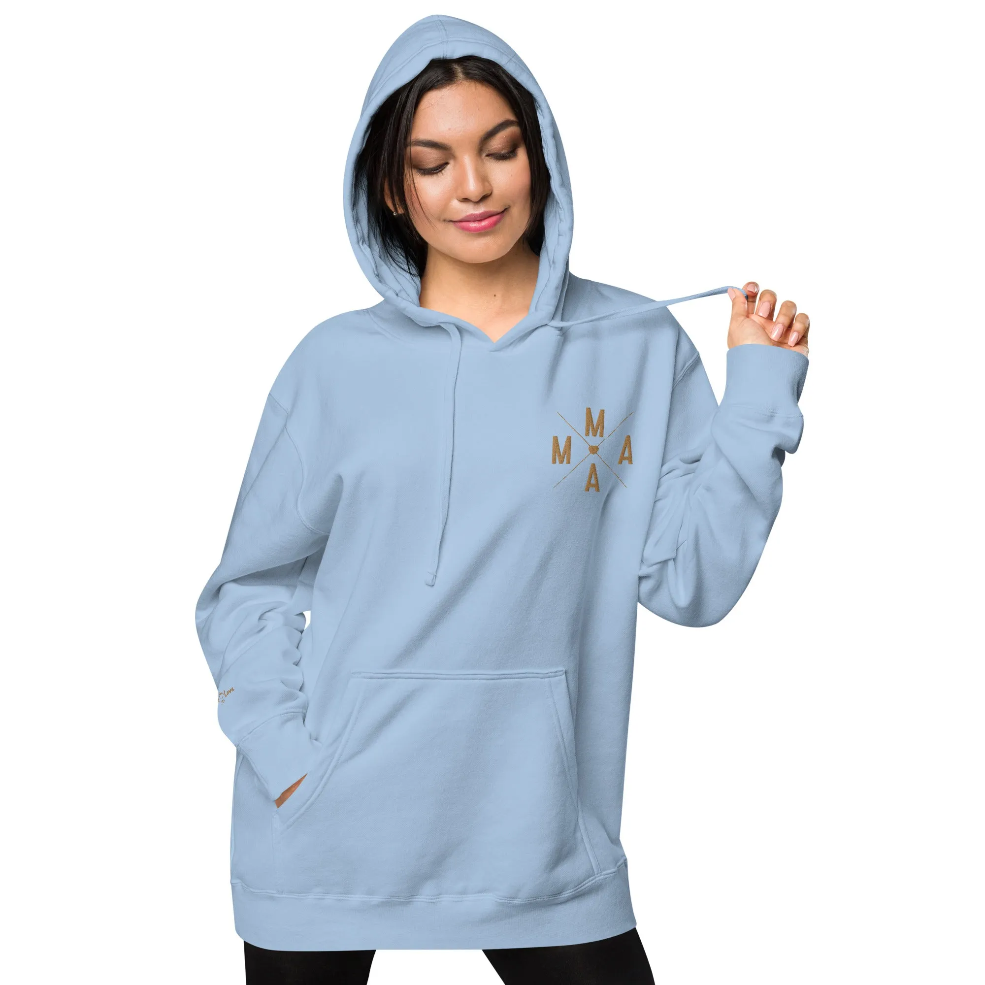 Mama Embroidered Mother’s Gift Unisex Pigment-Dyed Hoodie
