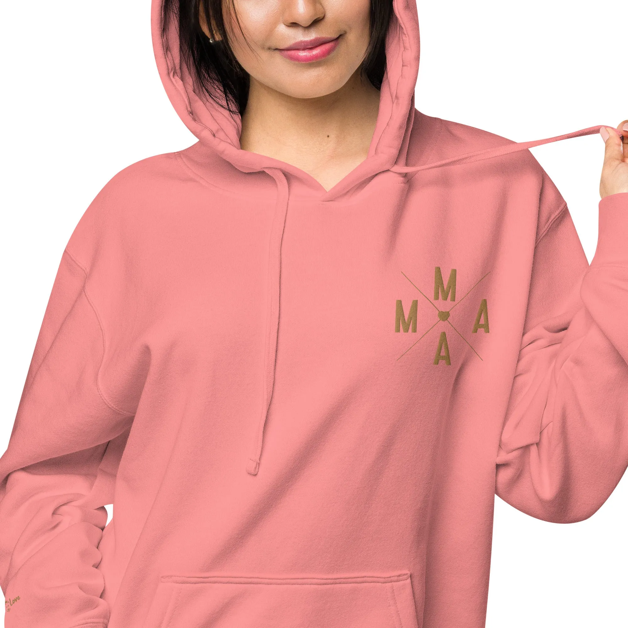 Mama Embroidered Mother’s Gift Unisex Pigment-Dyed Hoodie