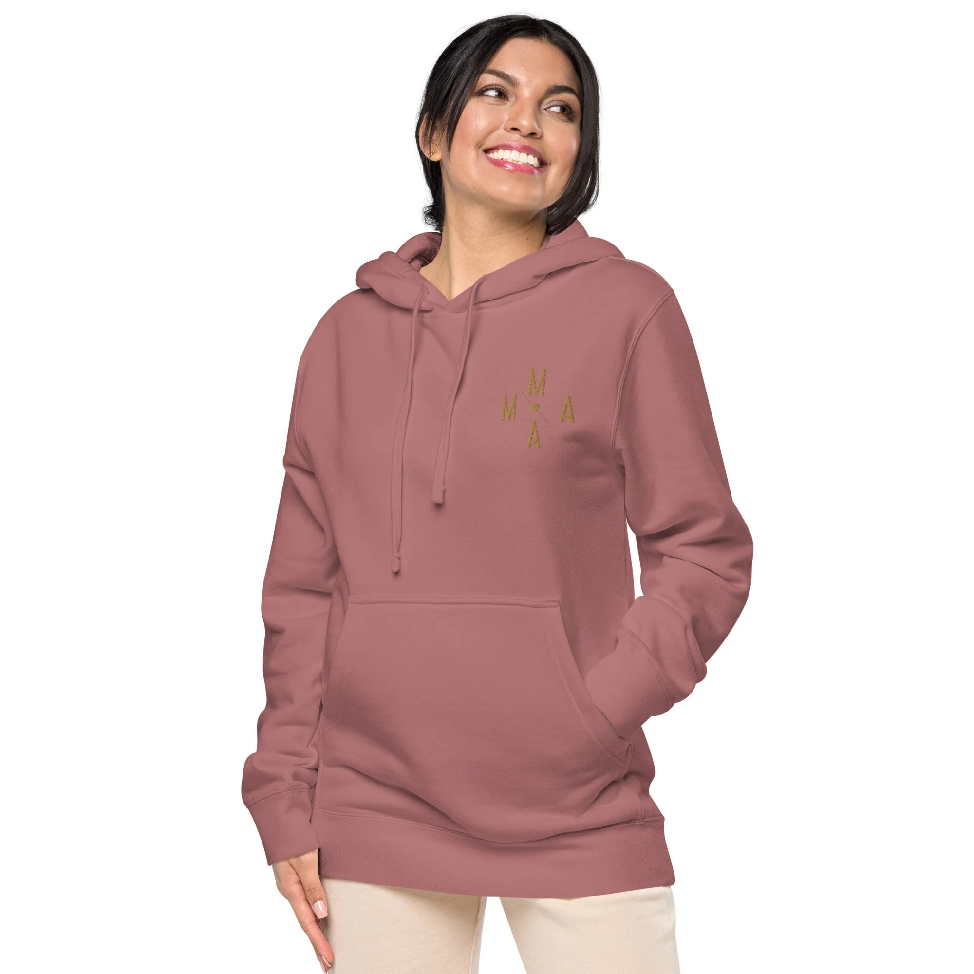 Mama Embroidered Mother’s Gift Unisex Pigment-Dyed Hoodie