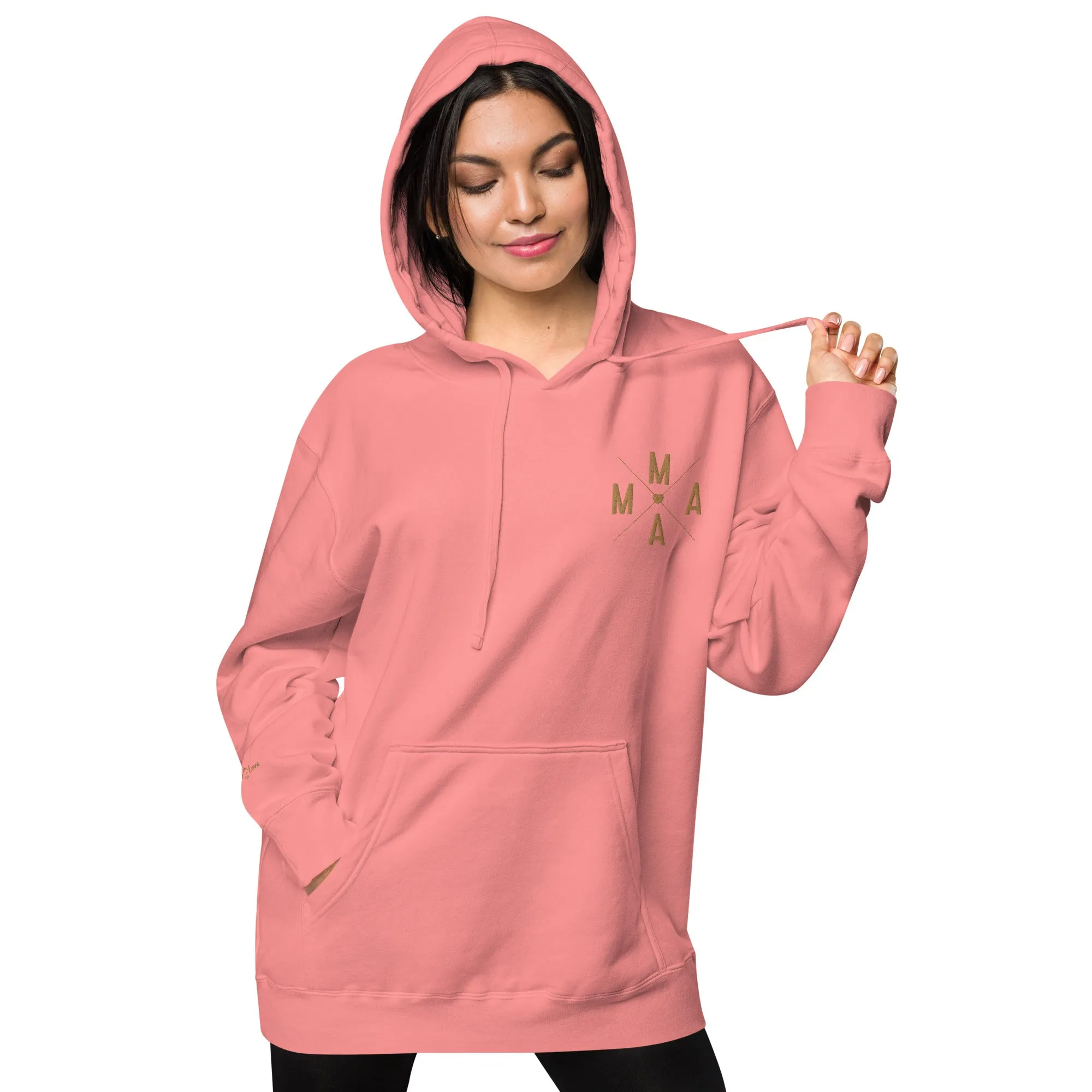 Mama Embroidered Mother’s Gift Unisex Pigment-Dyed Hoodie
