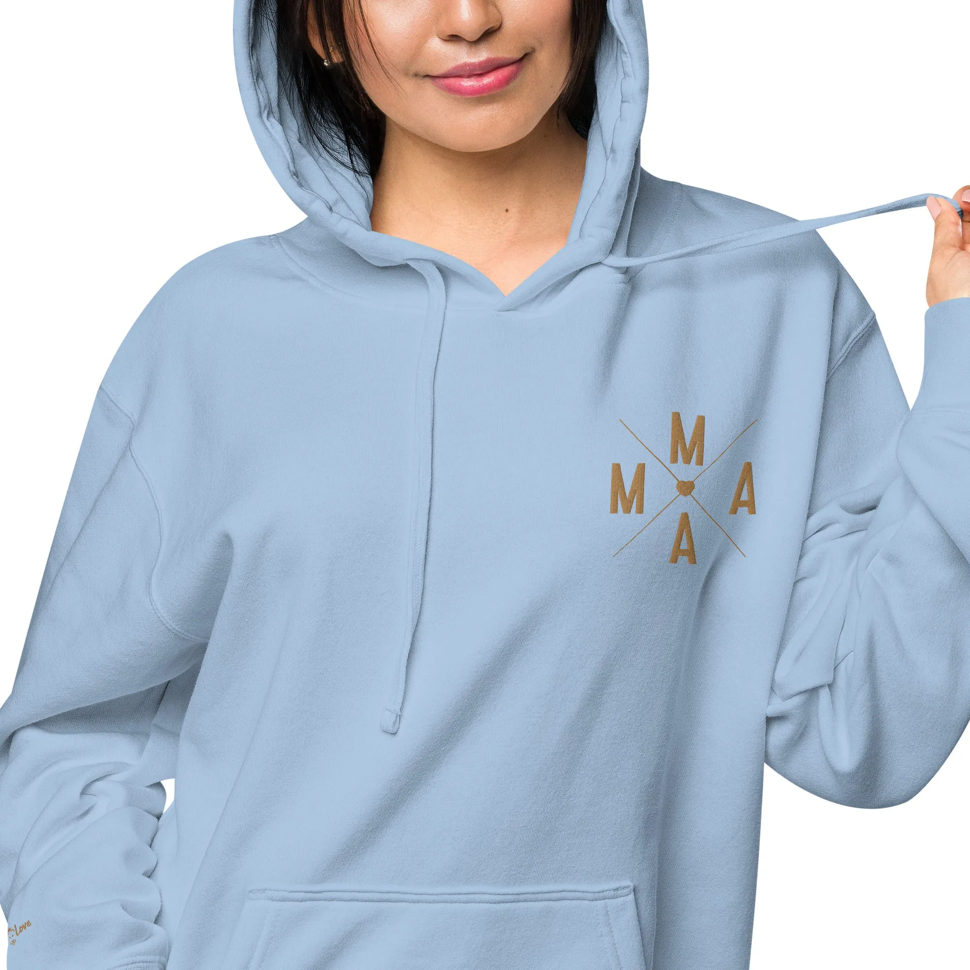 Mama Embroidered Mother’s Gift Unisex Pigment-Dyed Hoodie