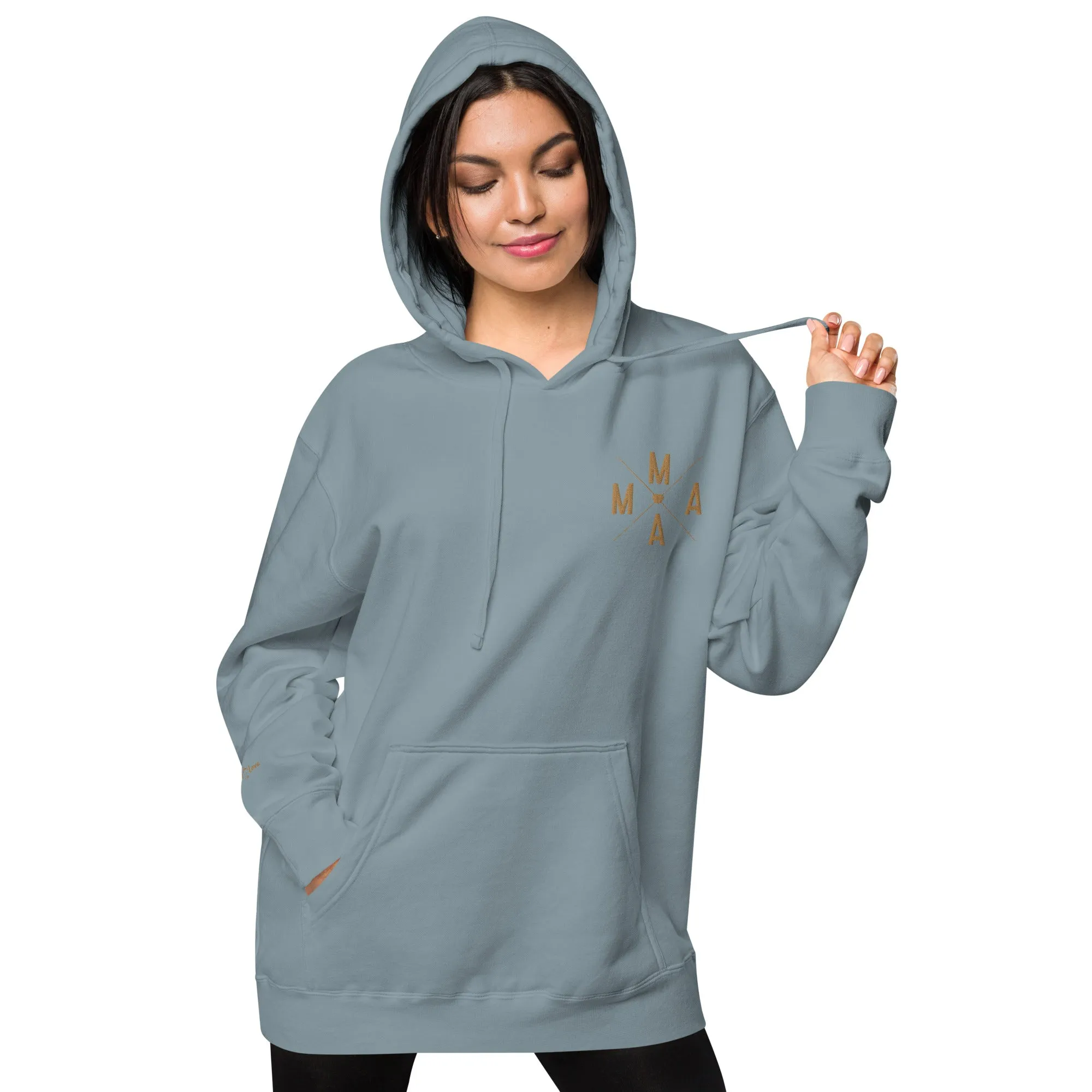 Mama Embroidered Mother’s Gift Unisex Pigment-Dyed Hoodie