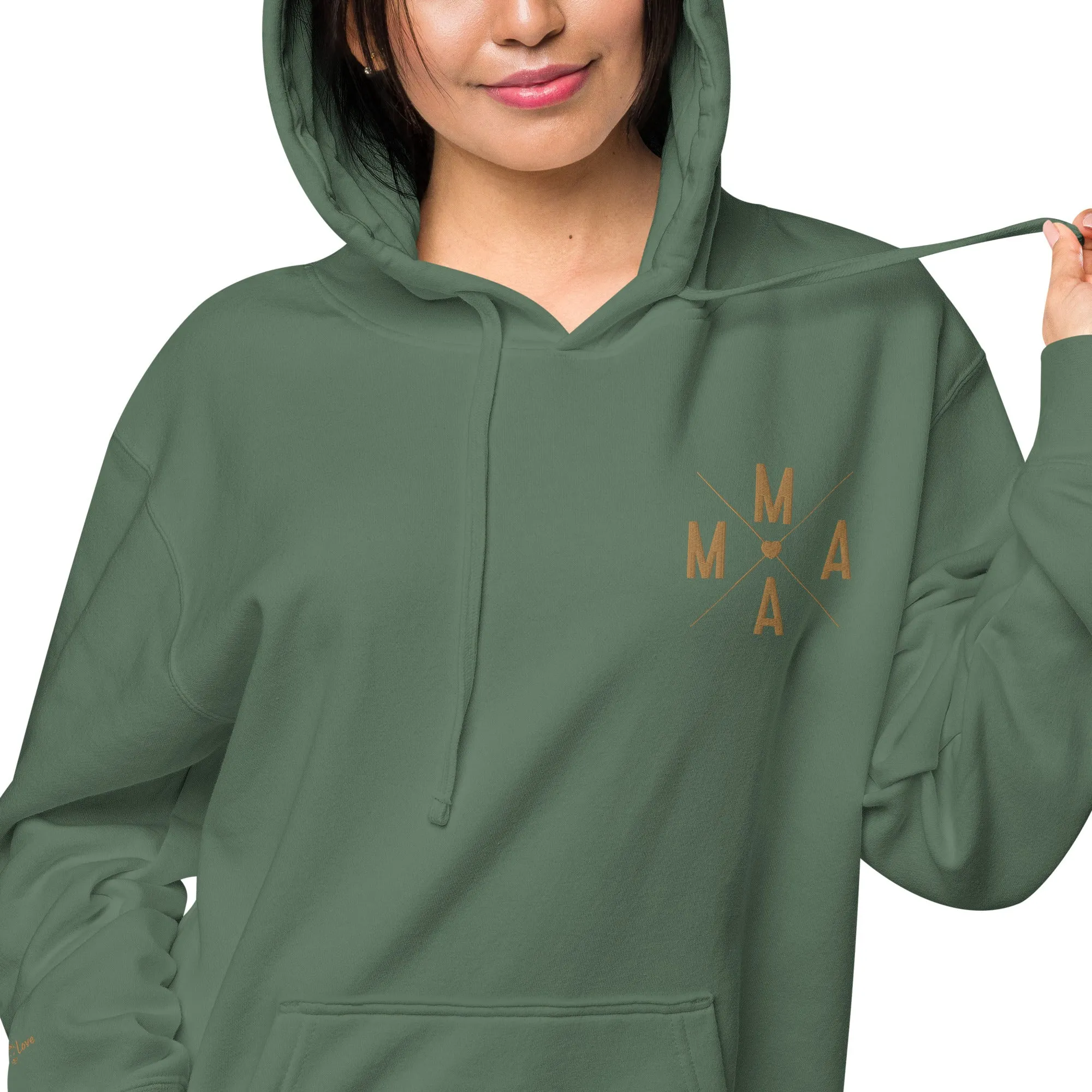 Mama Embroidered Mother’s Gift Unisex Pigment-Dyed Hoodie