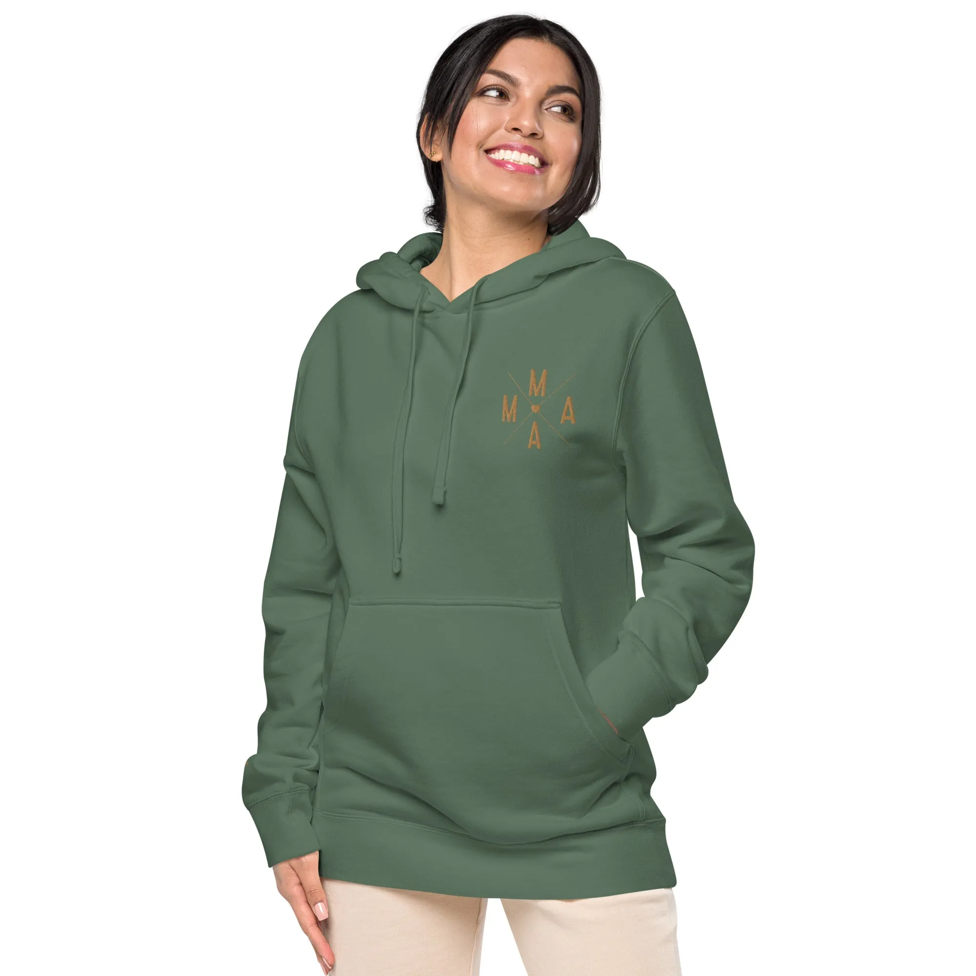 Mama Embroidered Mother’s Gift Unisex Pigment-Dyed Hoodie