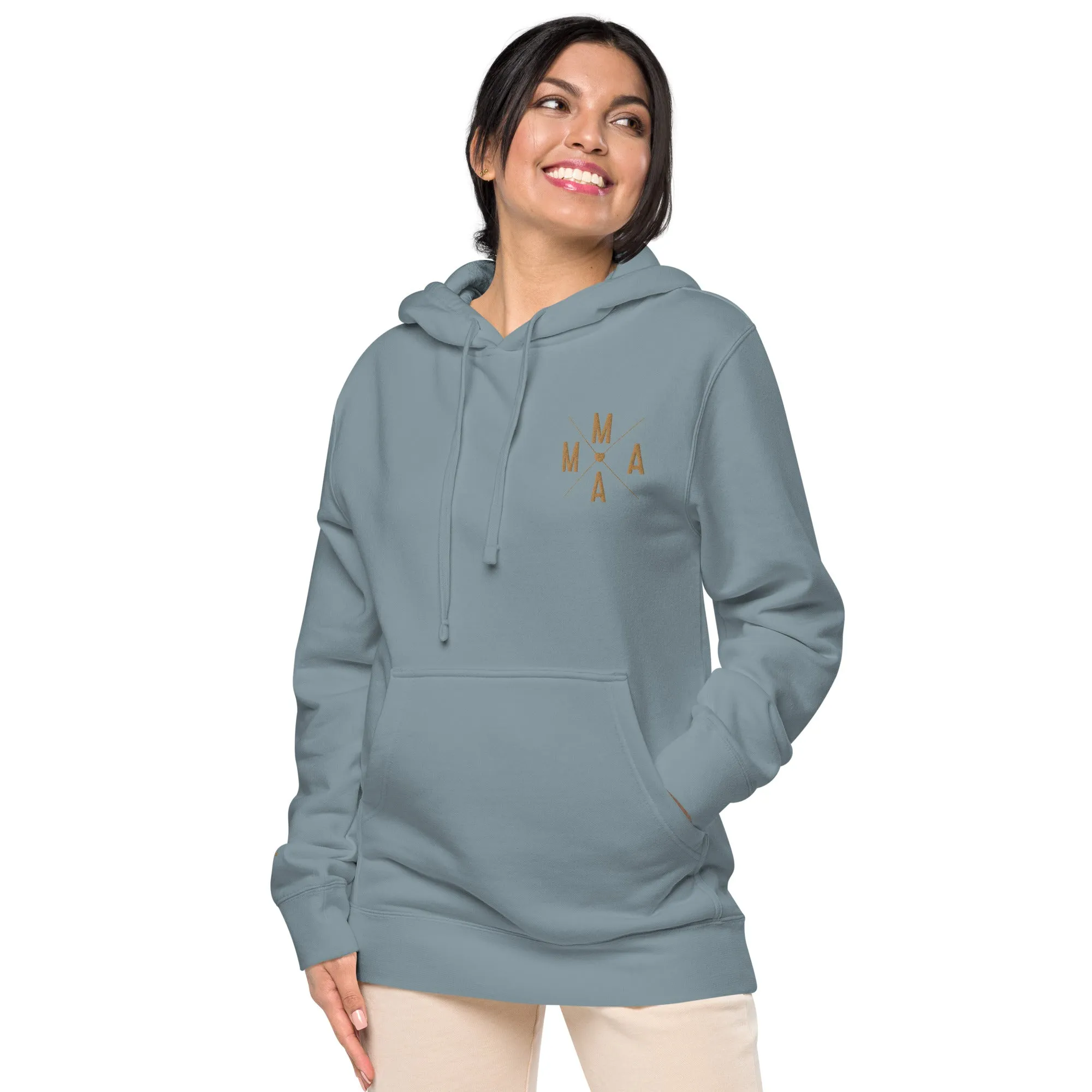 Mama Embroidered Mother’s Gift Unisex Pigment-Dyed Hoodie