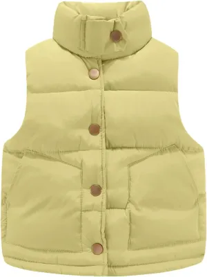 Mud Kingdom Little Boys Girls Vest Warm Jacket Stand Up Collar Winter