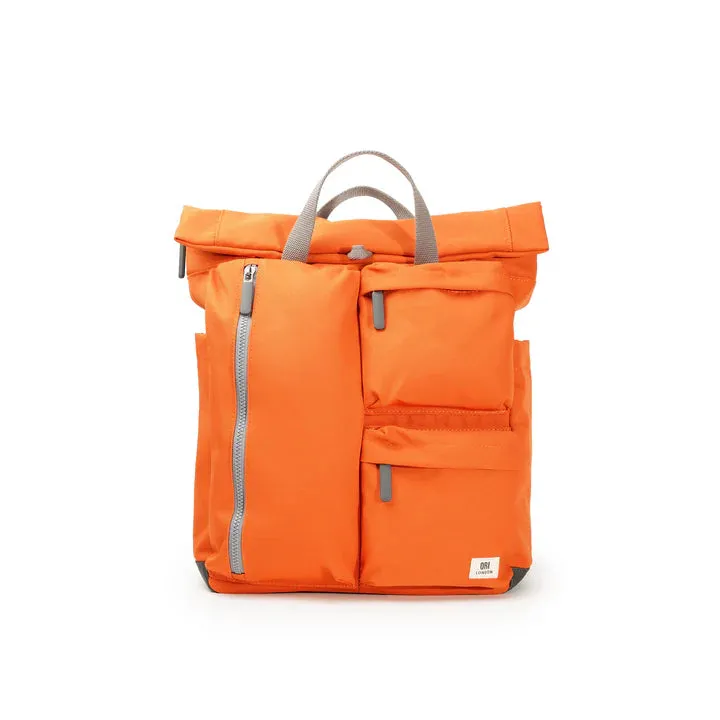 Ori London - Medium Richmond Backpack, Atomic Orange Recycled Canvas