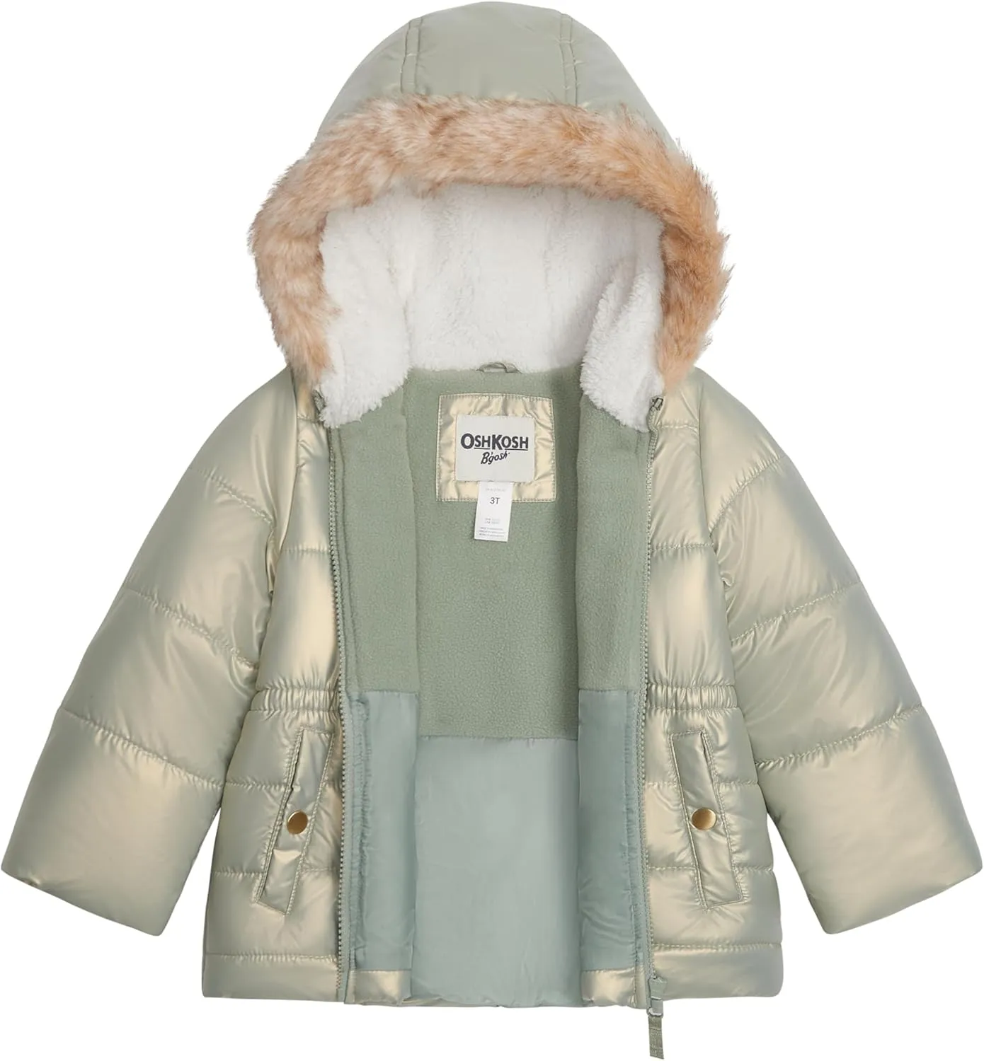 OSHKOSH B'GOSH Girls' Classic Heavyweight Parka with Faux Fur Hood