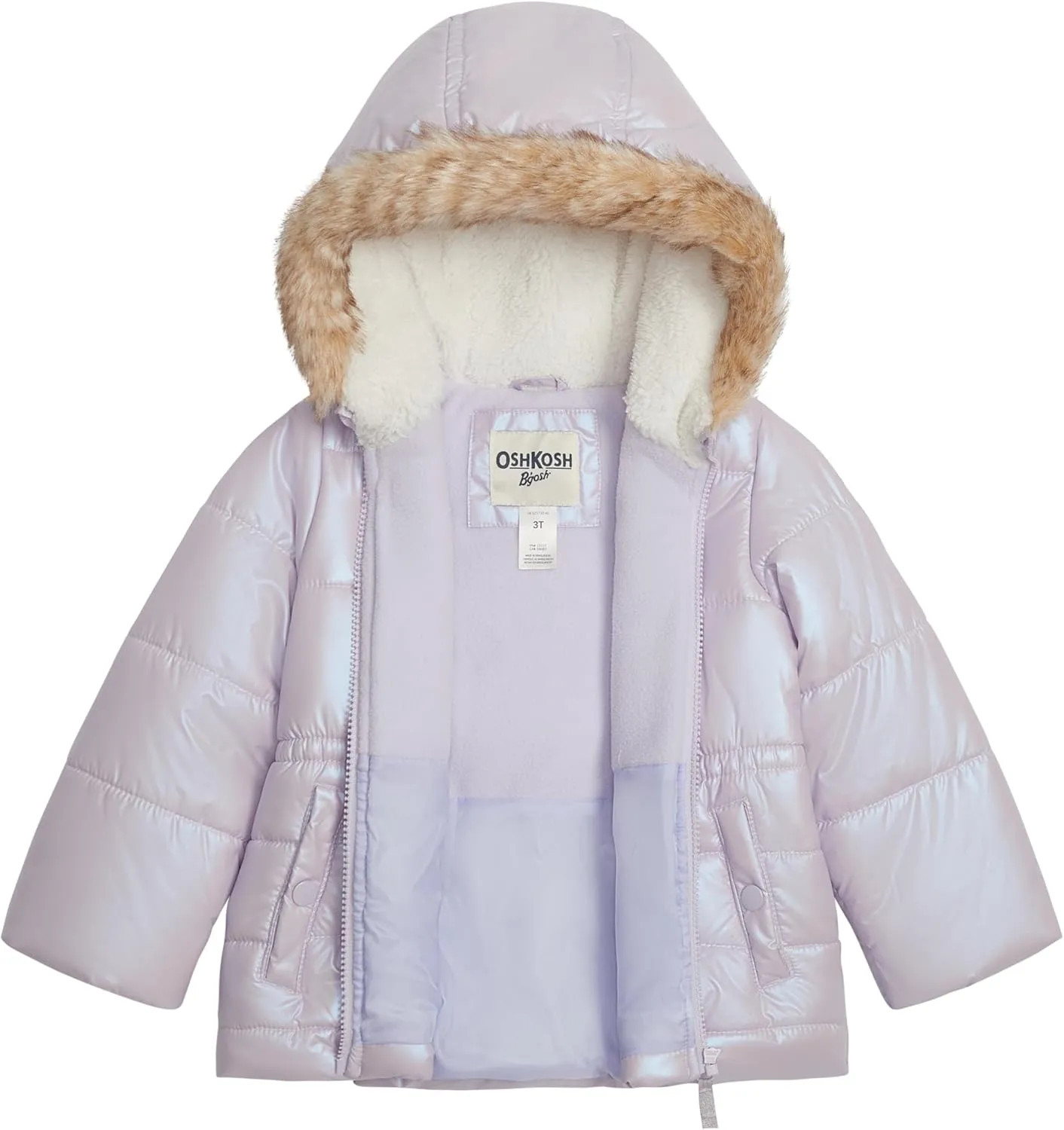 OSHKOSH B'GOSH Girls' Classic Heavyweight Parka with Faux Fur Hood