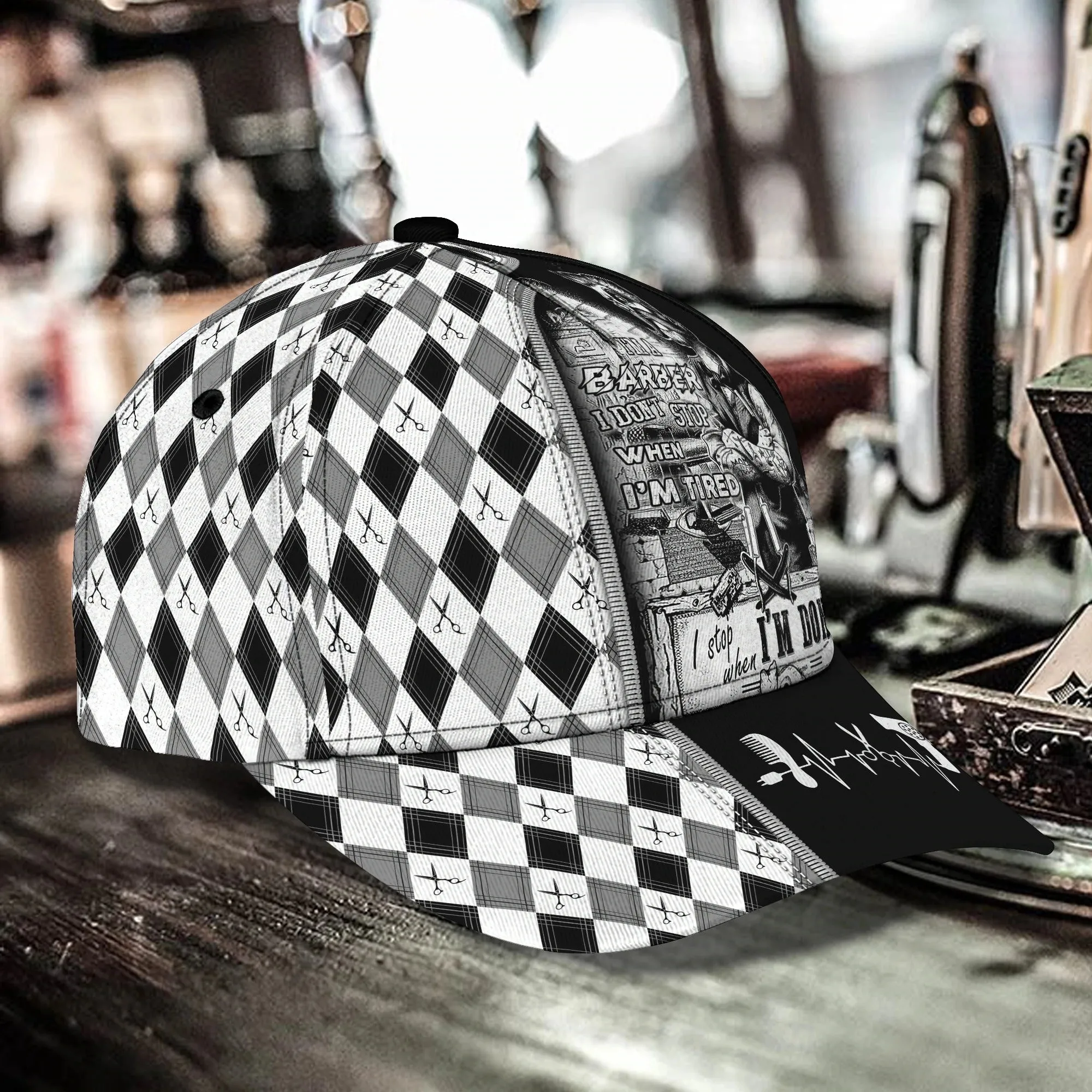 Personalized Barber Cap With Name, Christmas Gift For Barber Man, Barber Cap Hat Full Print