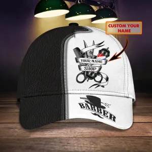 Personalized Barber Cap With Name, Christmas Gift For Barber Man, Barber Cap Hat Full Print